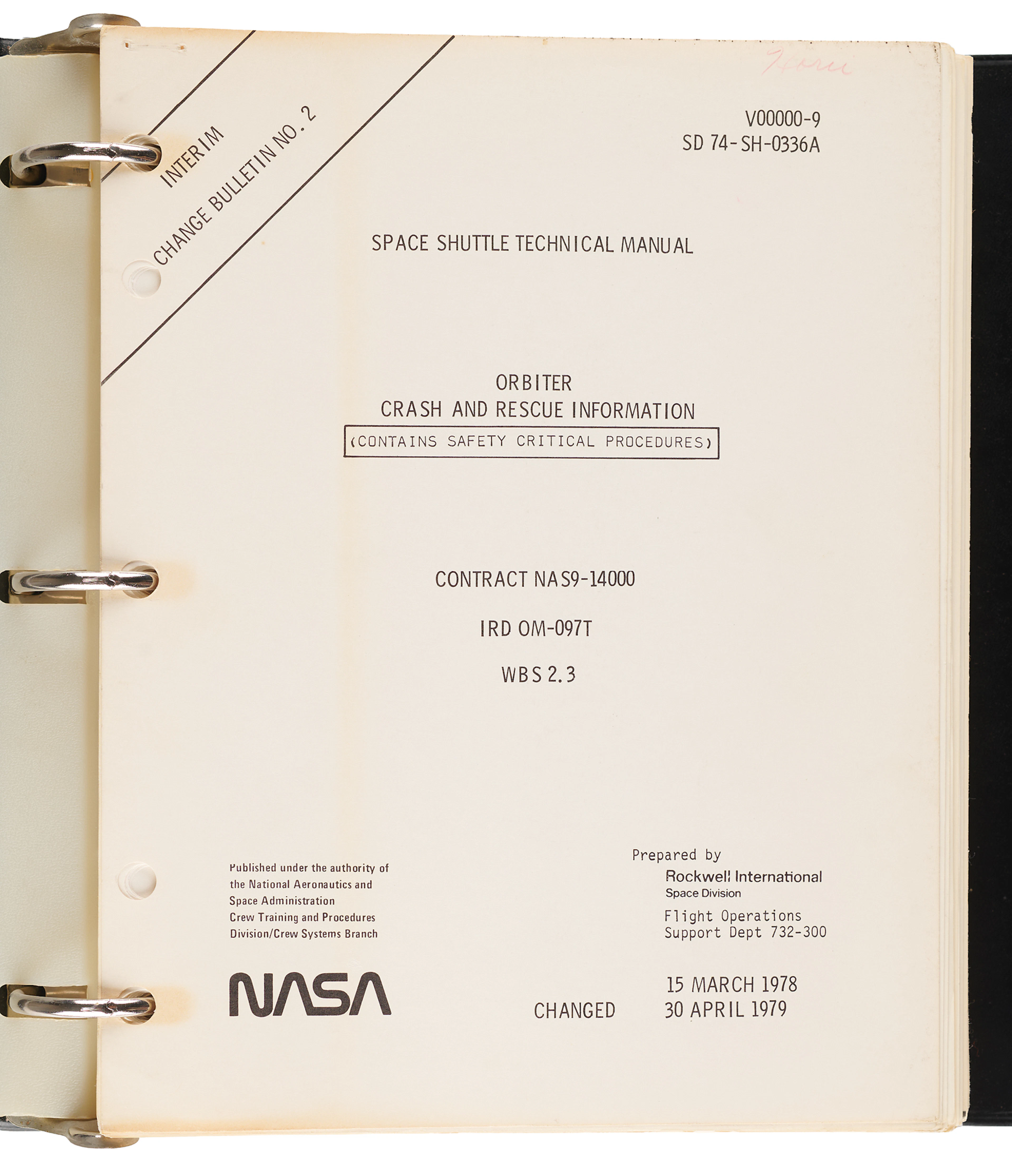 Space Shuttle Orbiter Crash and Rescue Manual