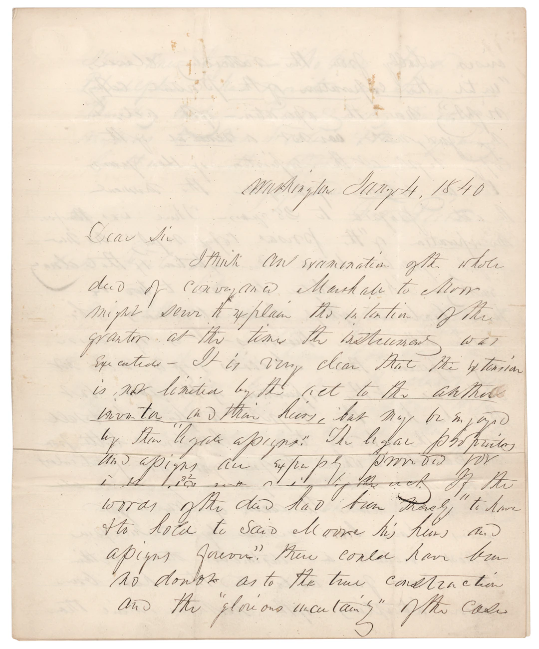 Franklin Pierce Autograph Letter Signed on a Copyright Case