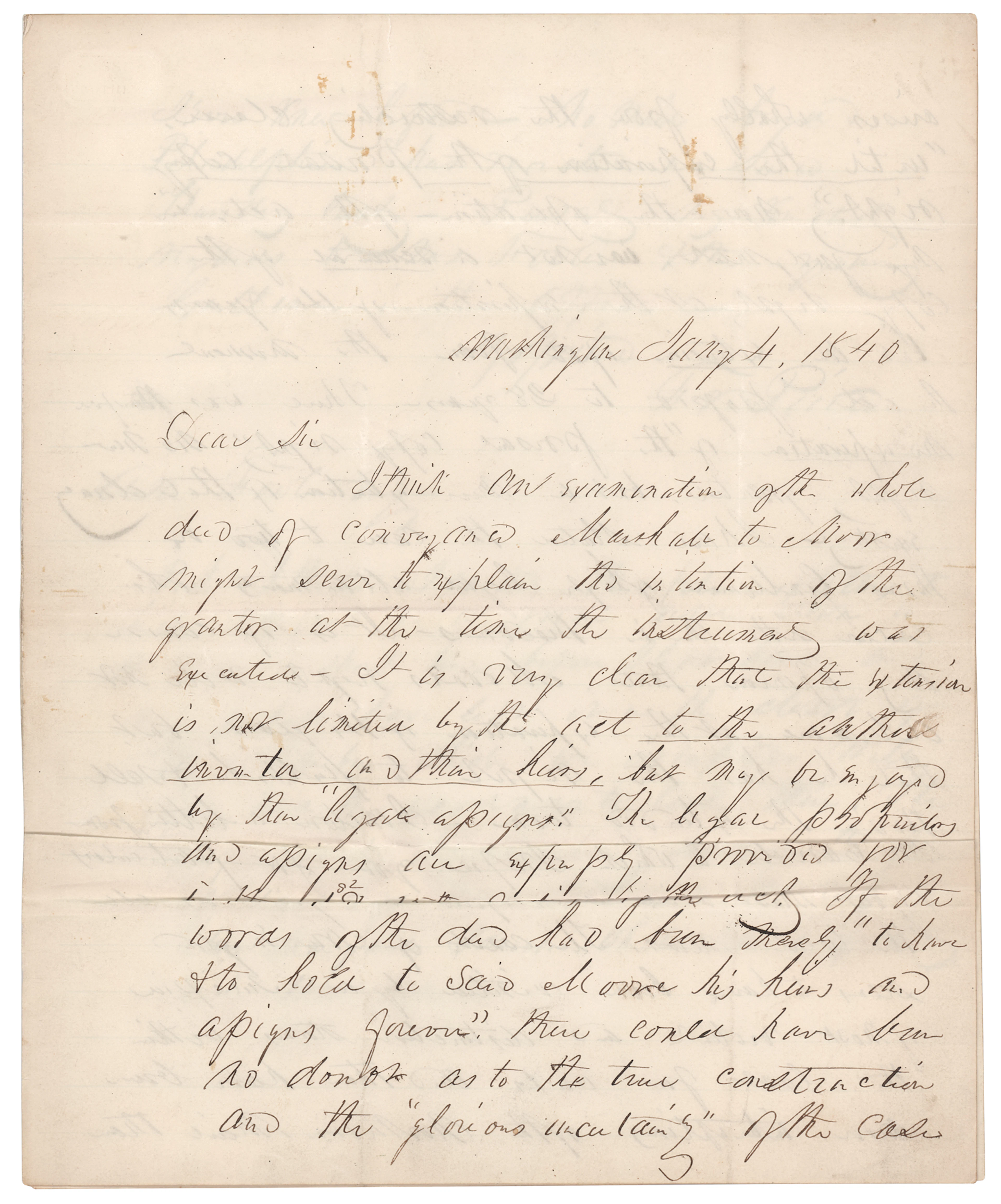 Franklin Pierce Autograph Letter Signed on a Copyright Case