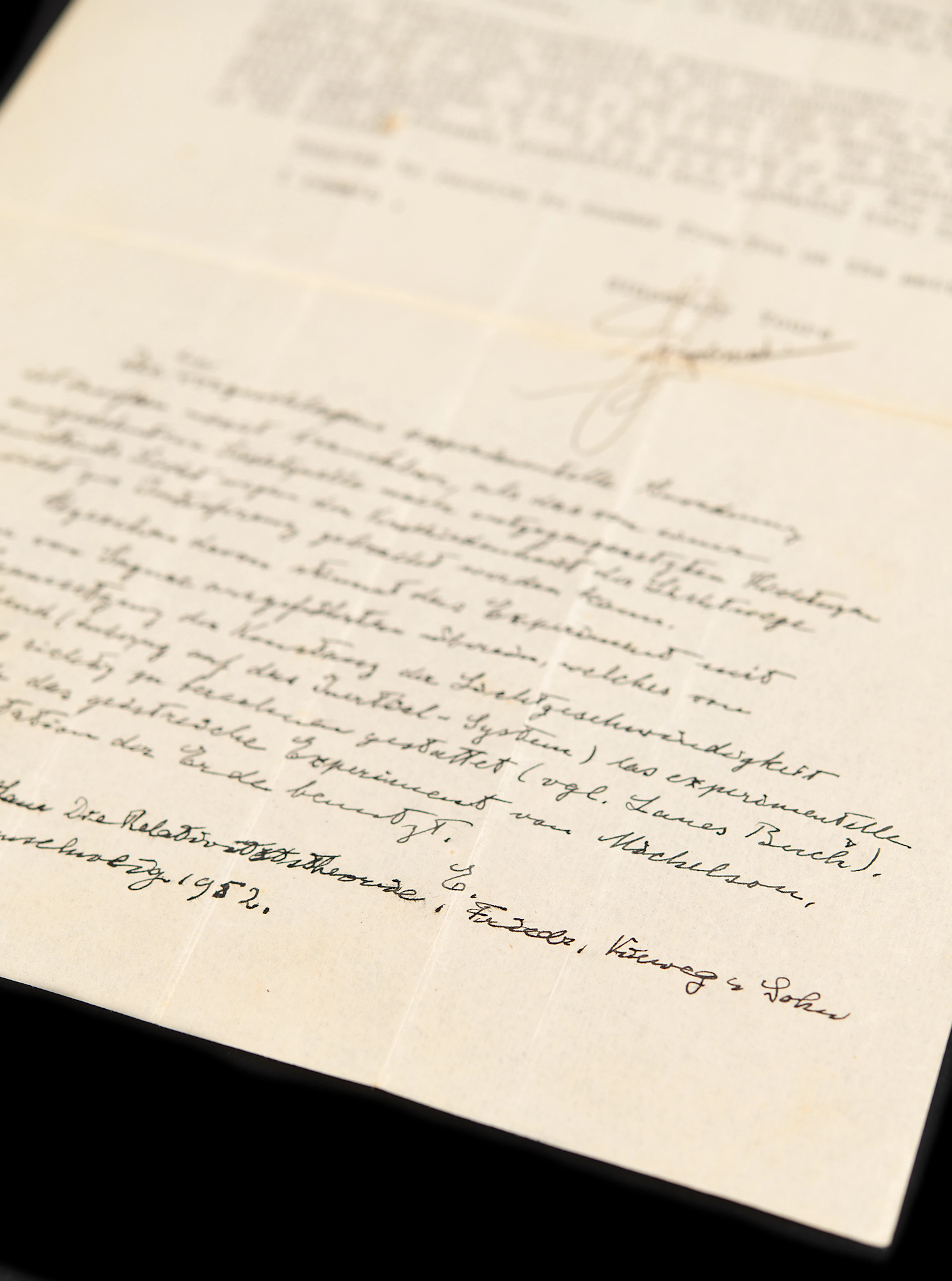 Albert Einstein Autograph Letter Signed on the Special Theory of Relativity