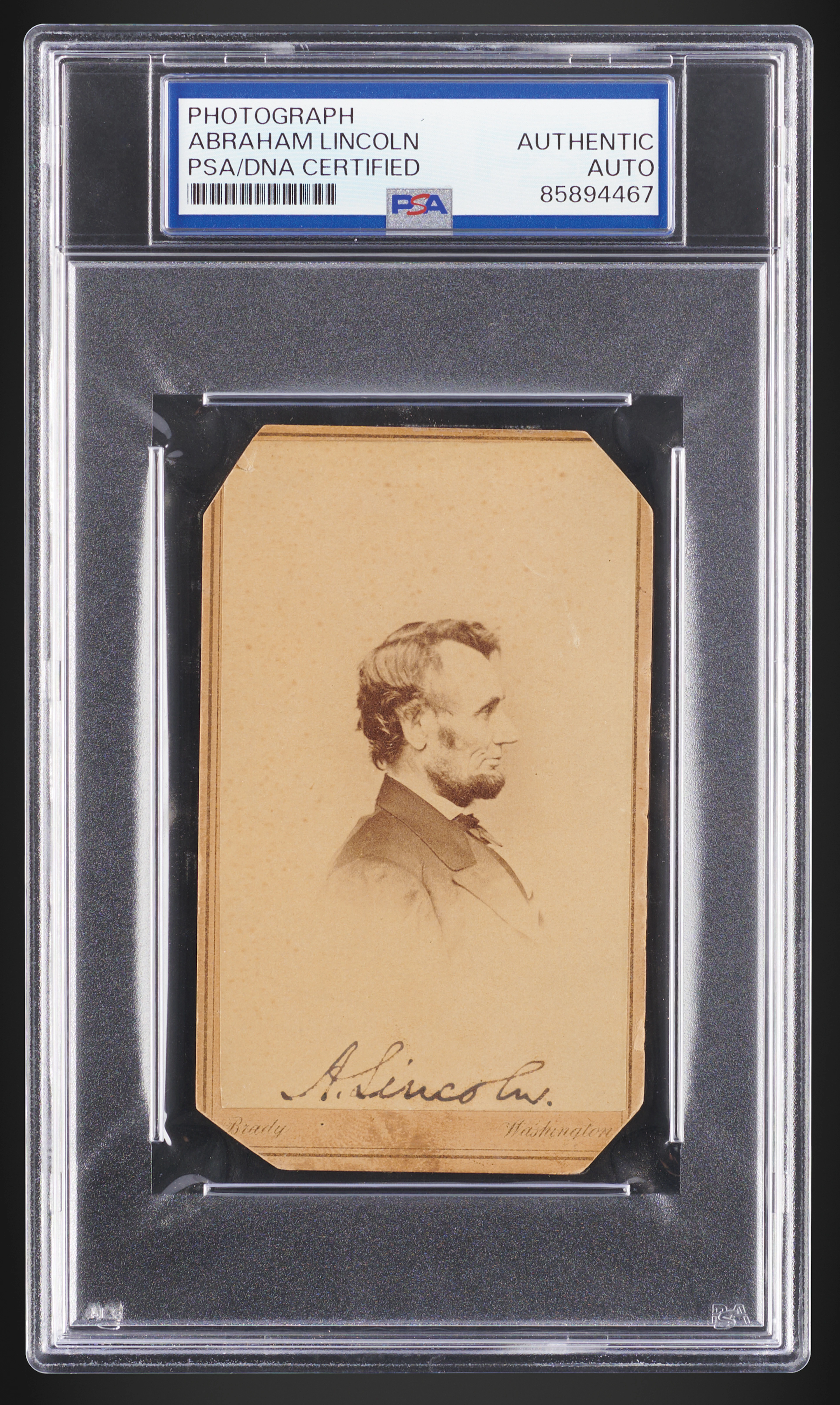 Abraham Lincoln Signed Carte-de-Visite Portrait, Donated to Benefit