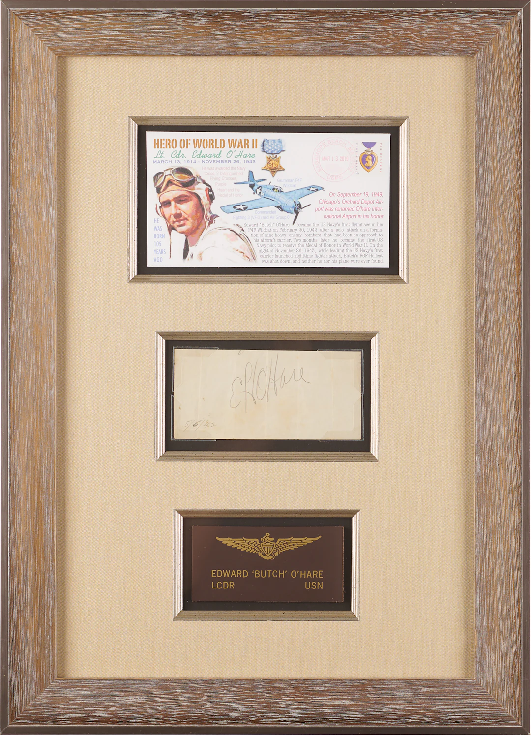 Edward O'Hare Signature - The Navy's First Flying Ace
