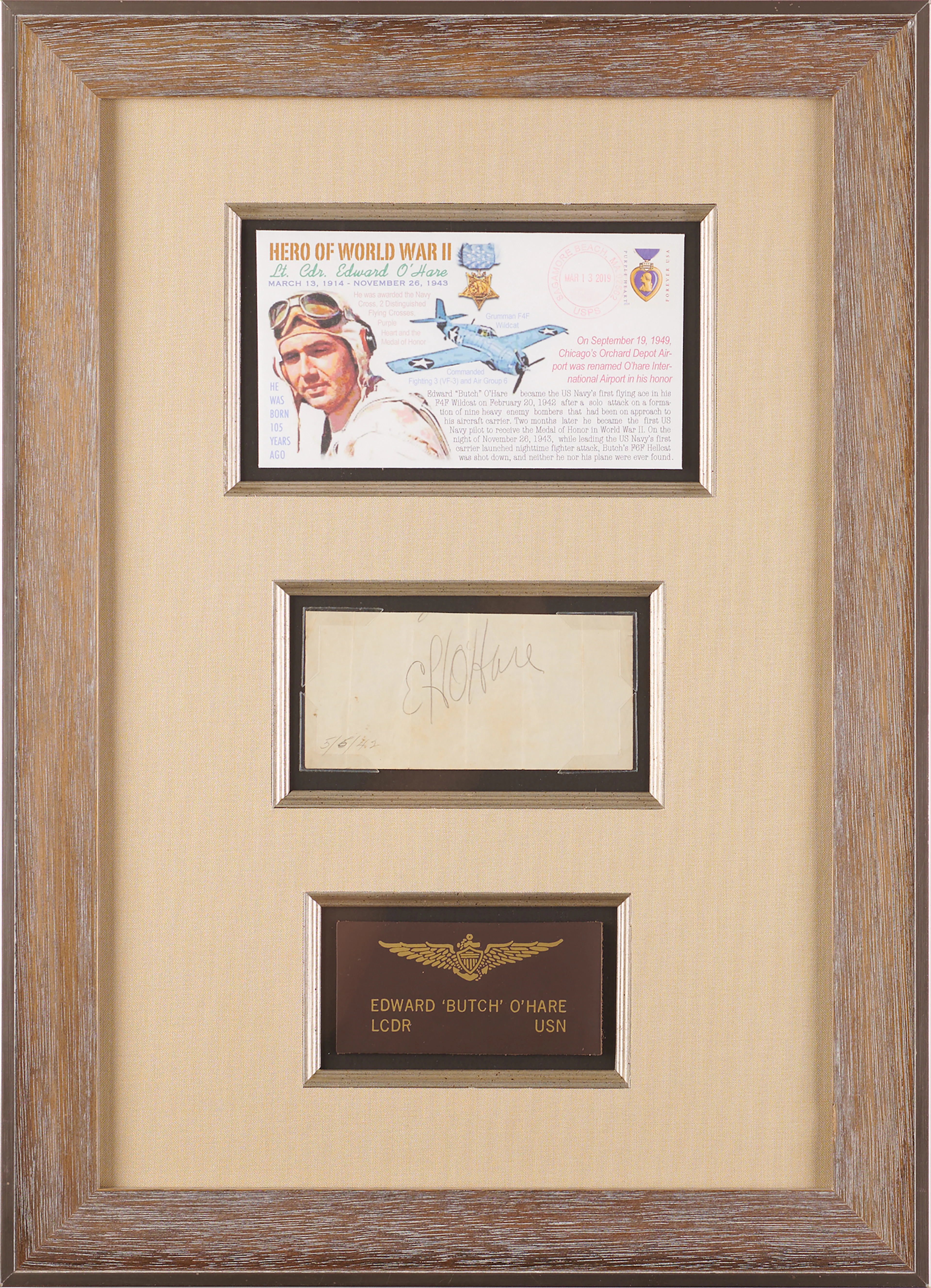 Edward O'Hare Signature - The Navy's First Flying Ace