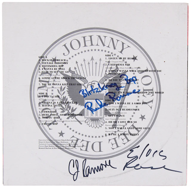Ramones Signed Album Insert