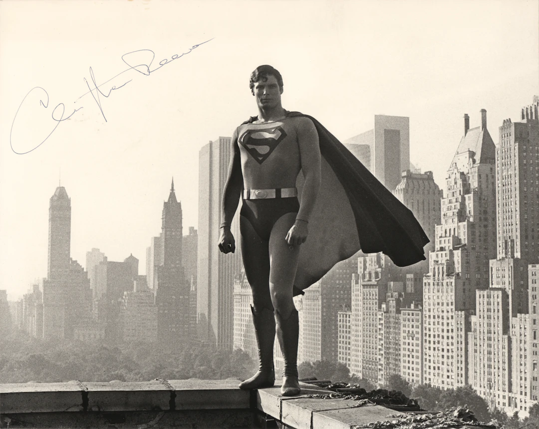 Christopher Reeve Signed Photograph as Superman