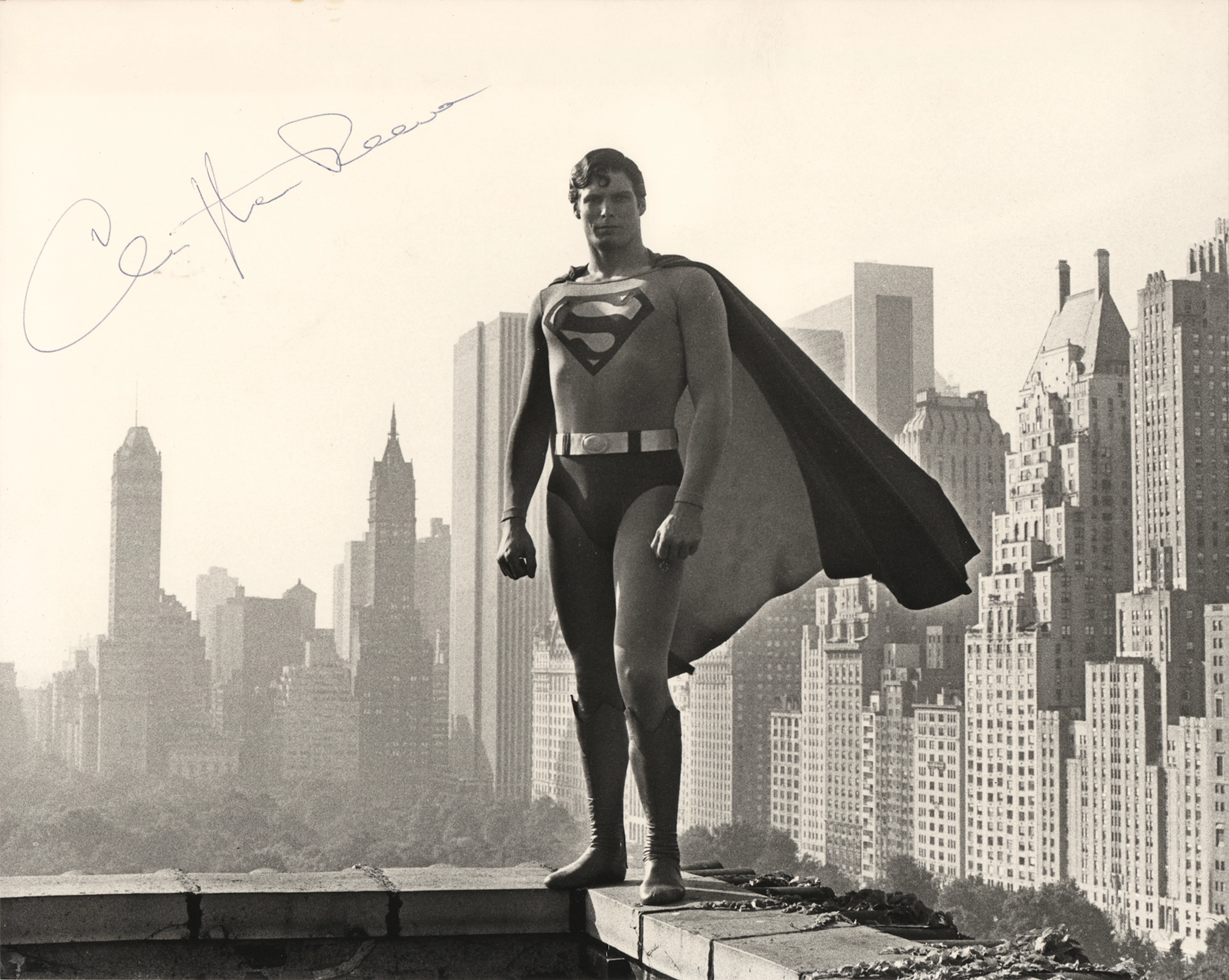 Christopher Reeve Signed Photograph as Superman