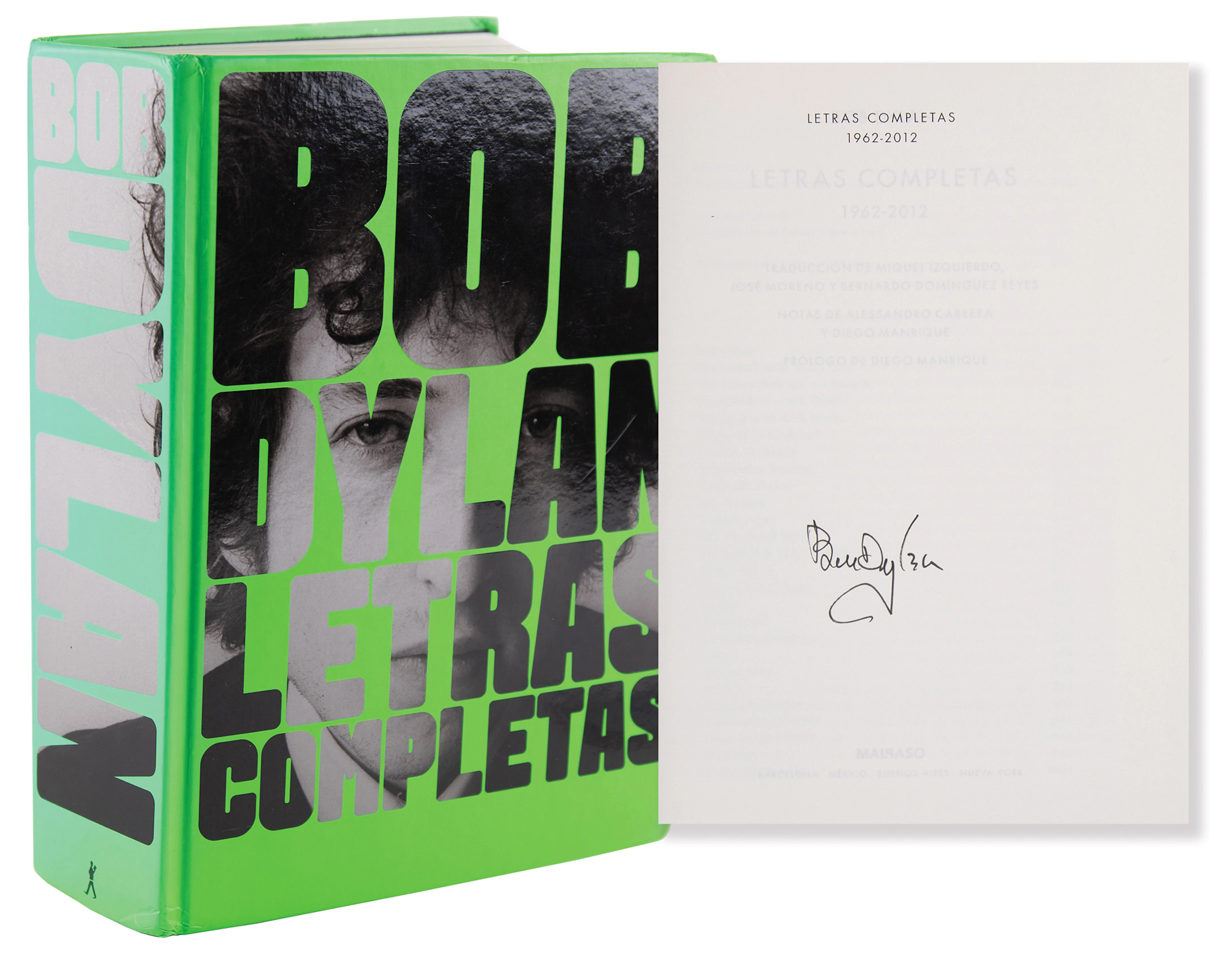 Bob Dylan Signed Book - Letras Completas, 1962–2012