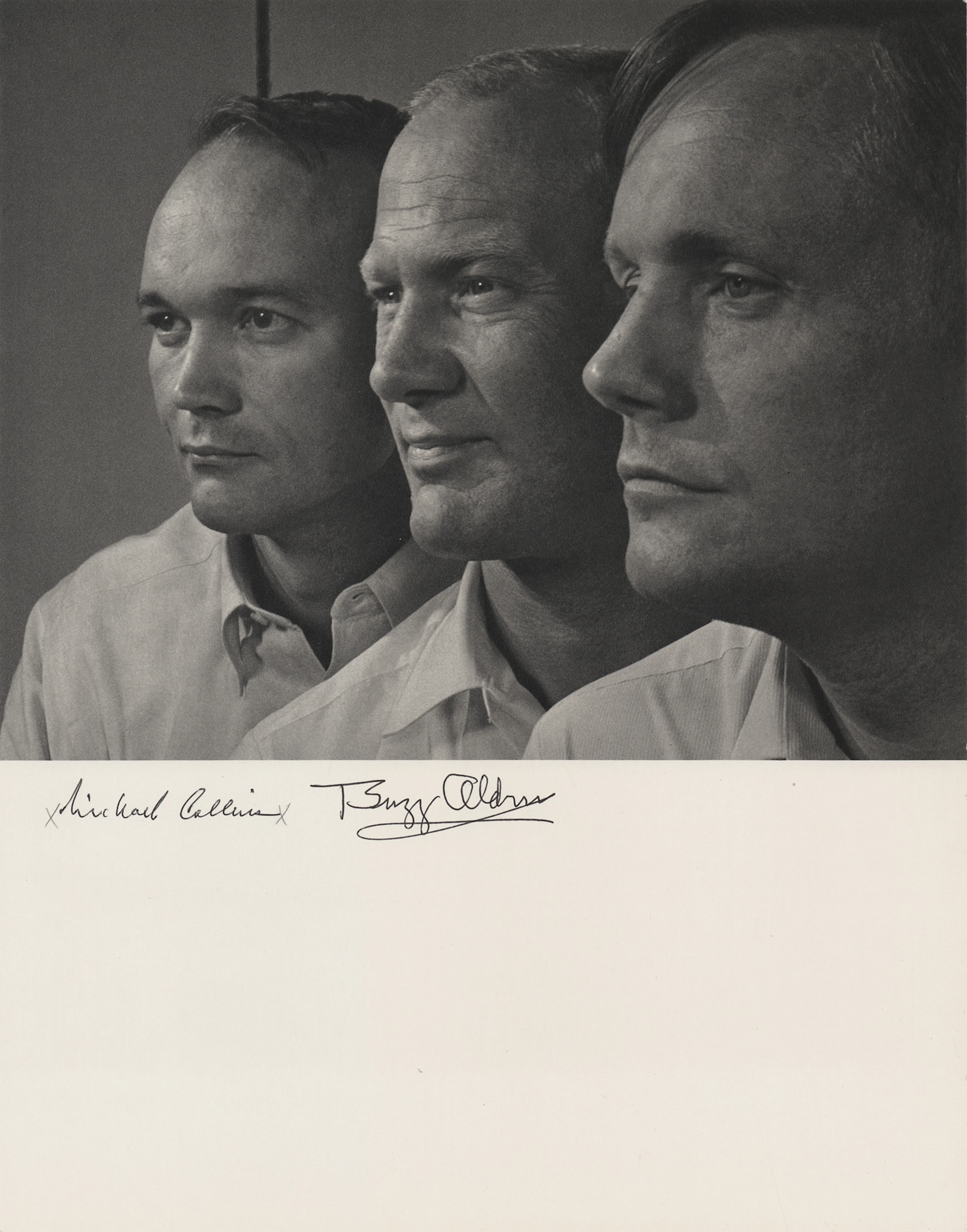 Buzz Aldrin and Michael Collins Signed Photograph by Yousuf Karsh