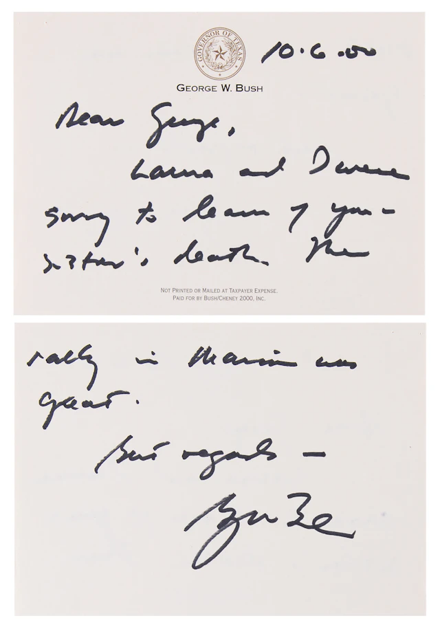 George W. Bush Autograph Letter Signed as Governor to Illinois Governor