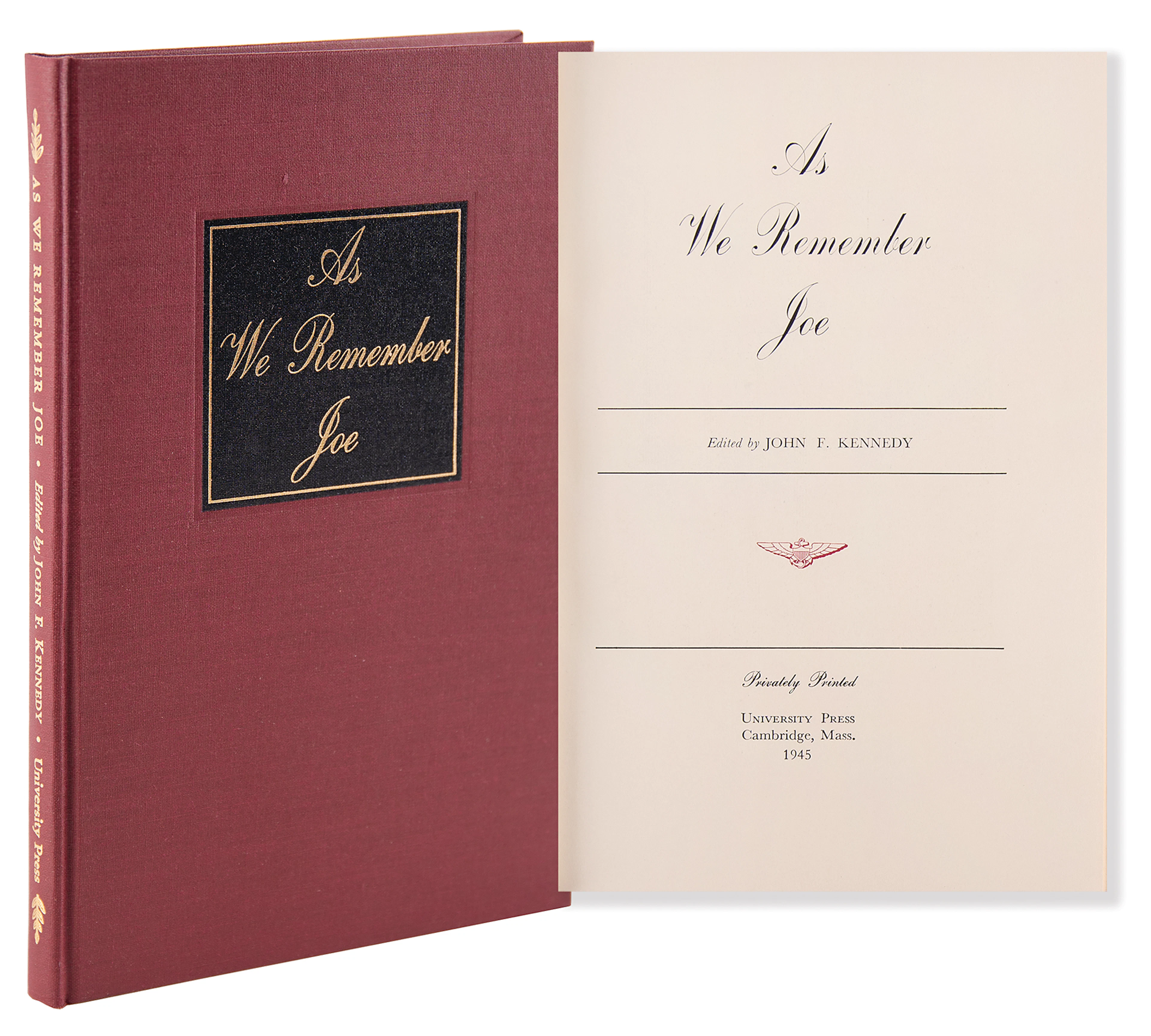John F. Kennedy: As We Remember Joe Book – Privately Printed in an