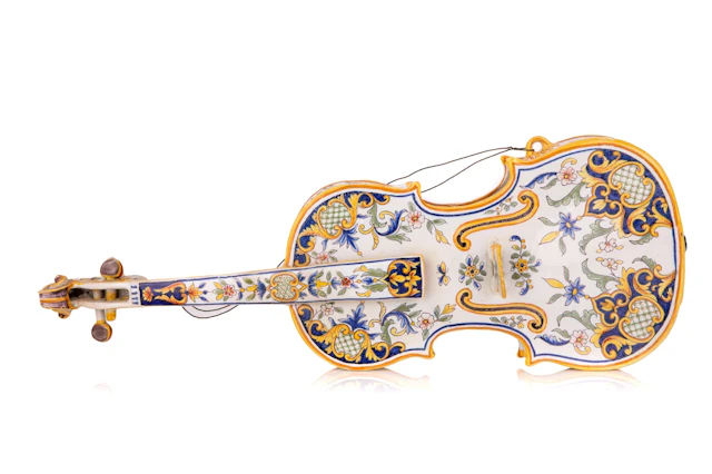 ANTIQUE FRENCH FAIENCE VIOLIN