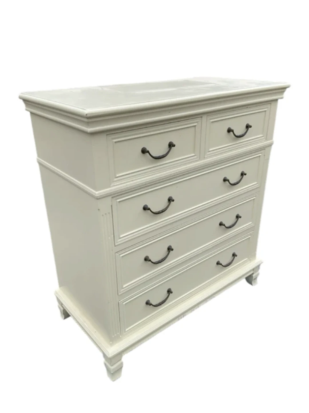 A painted reproduction Georgian style chest with two short and three