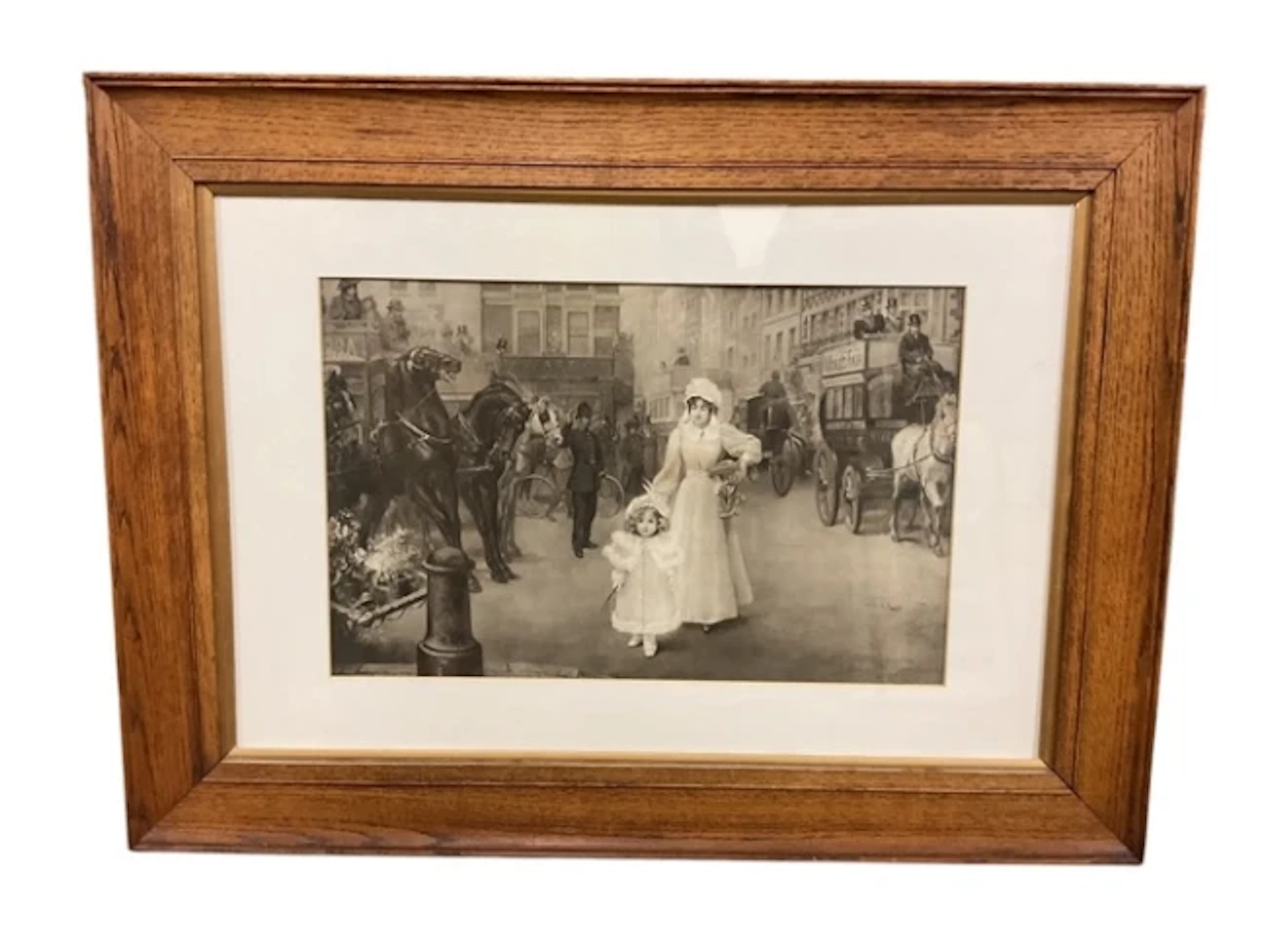 Arthur Drummond, photolithograph, a nanny and her charge in Piccadilly