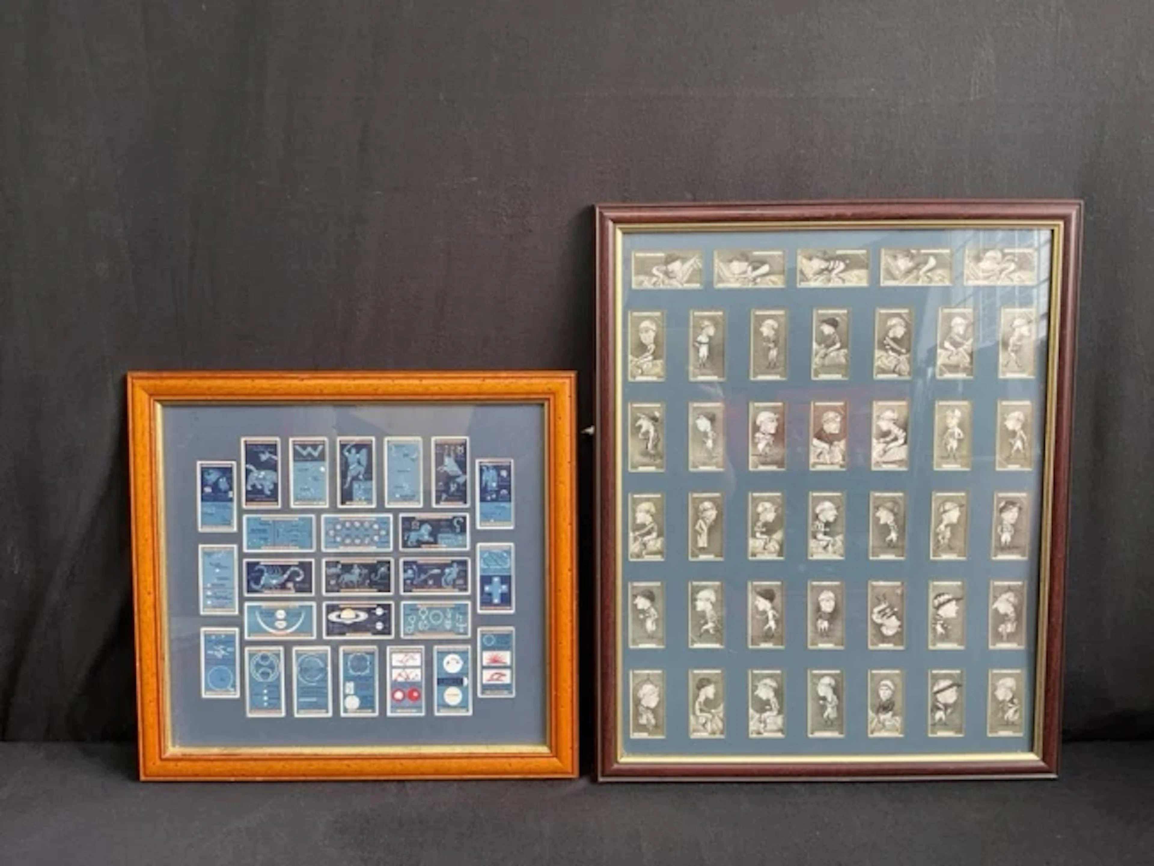 Two framed sets of Players cigarette cards, series of 25 astronomical