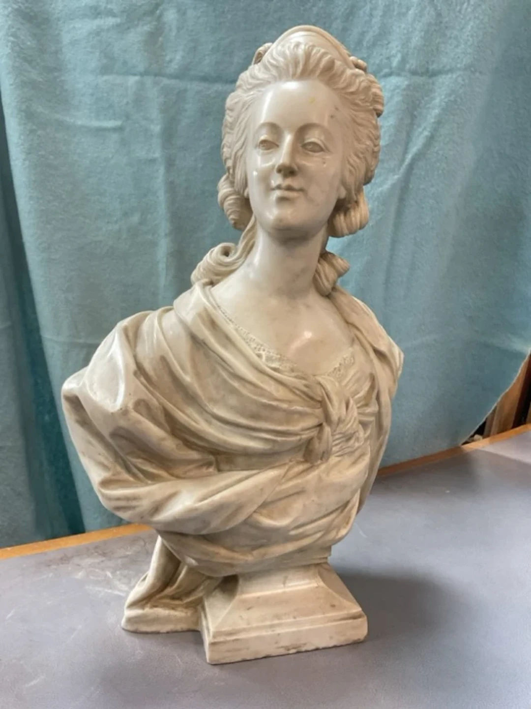 After Louis-Simon Boizot, marble, a French late C19th bust of Marie