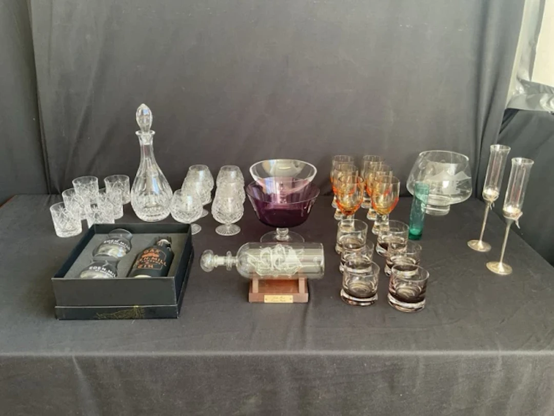 Miscellaneous glass including sets of Thomas Webb cut crystal tumblers