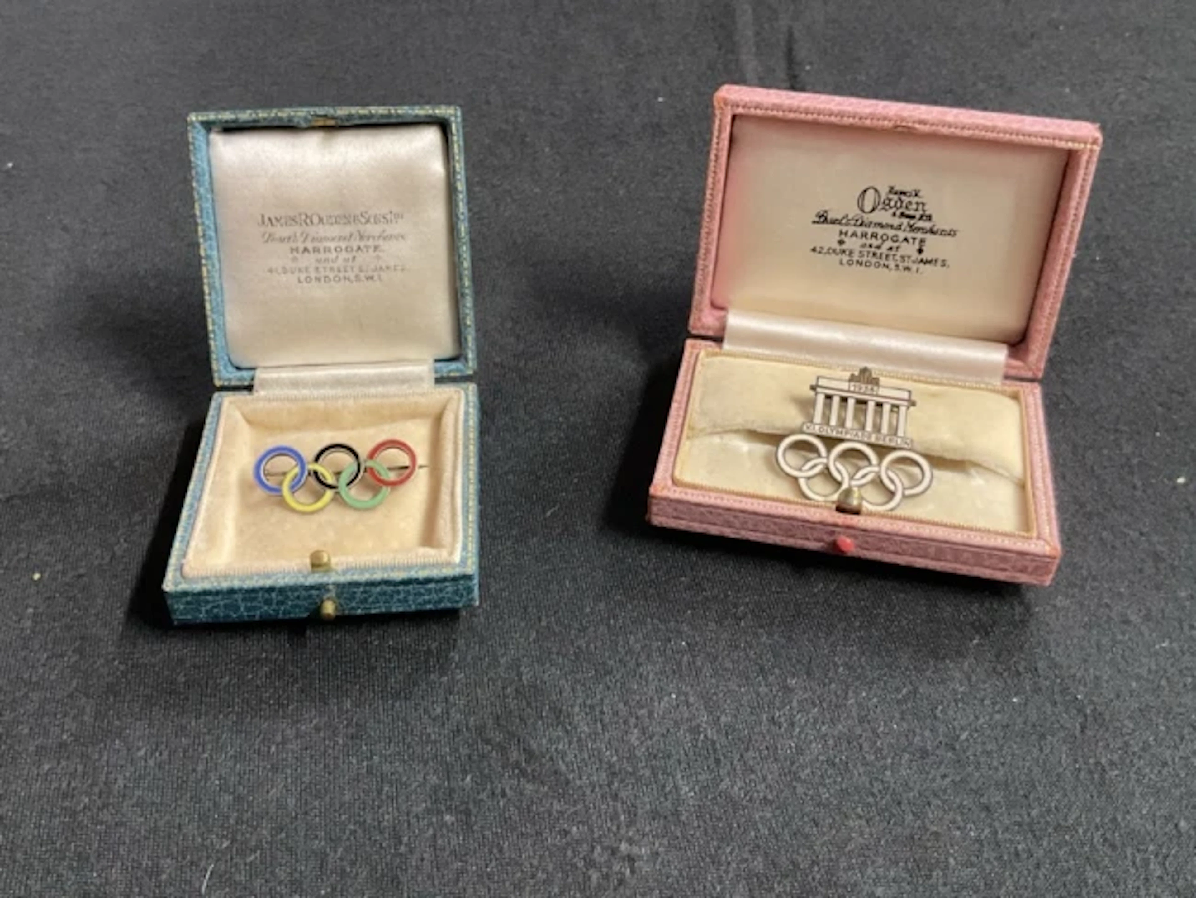 A 1936 Berlin Olympics gilt and enamelled brooch by Paulmann & Crone