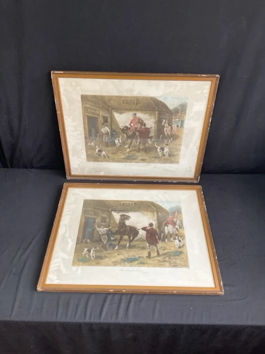 Hermann Fleury Jr, a pair of coloured lithographs, humorous hunting