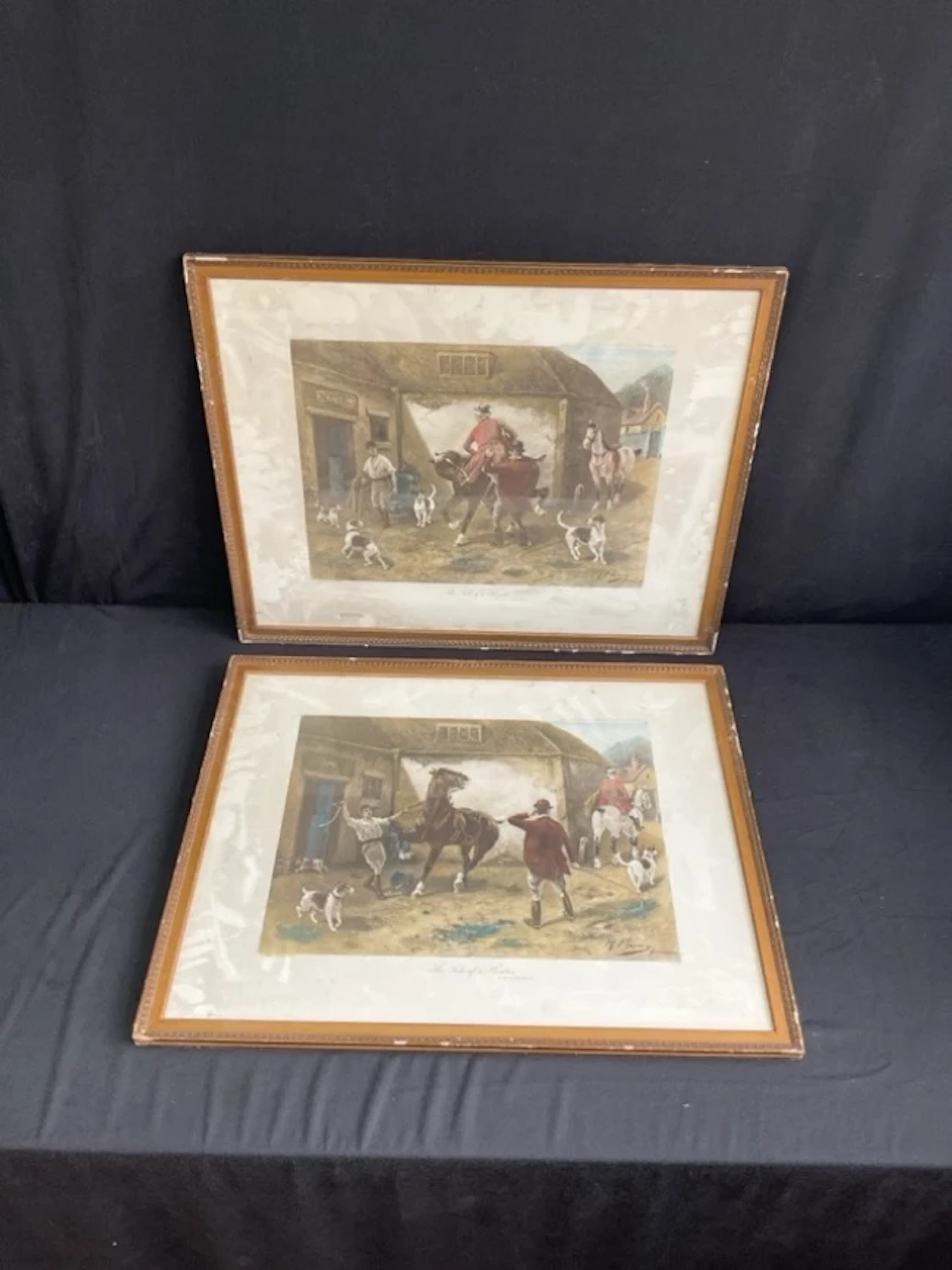 Hermann Fleury Jr, a pair of coloured lithographs, humorous hunting
