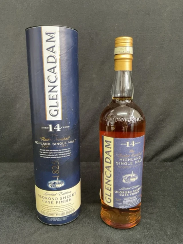 A bottle of Glencadam enriched single malt whisky, the limited edition