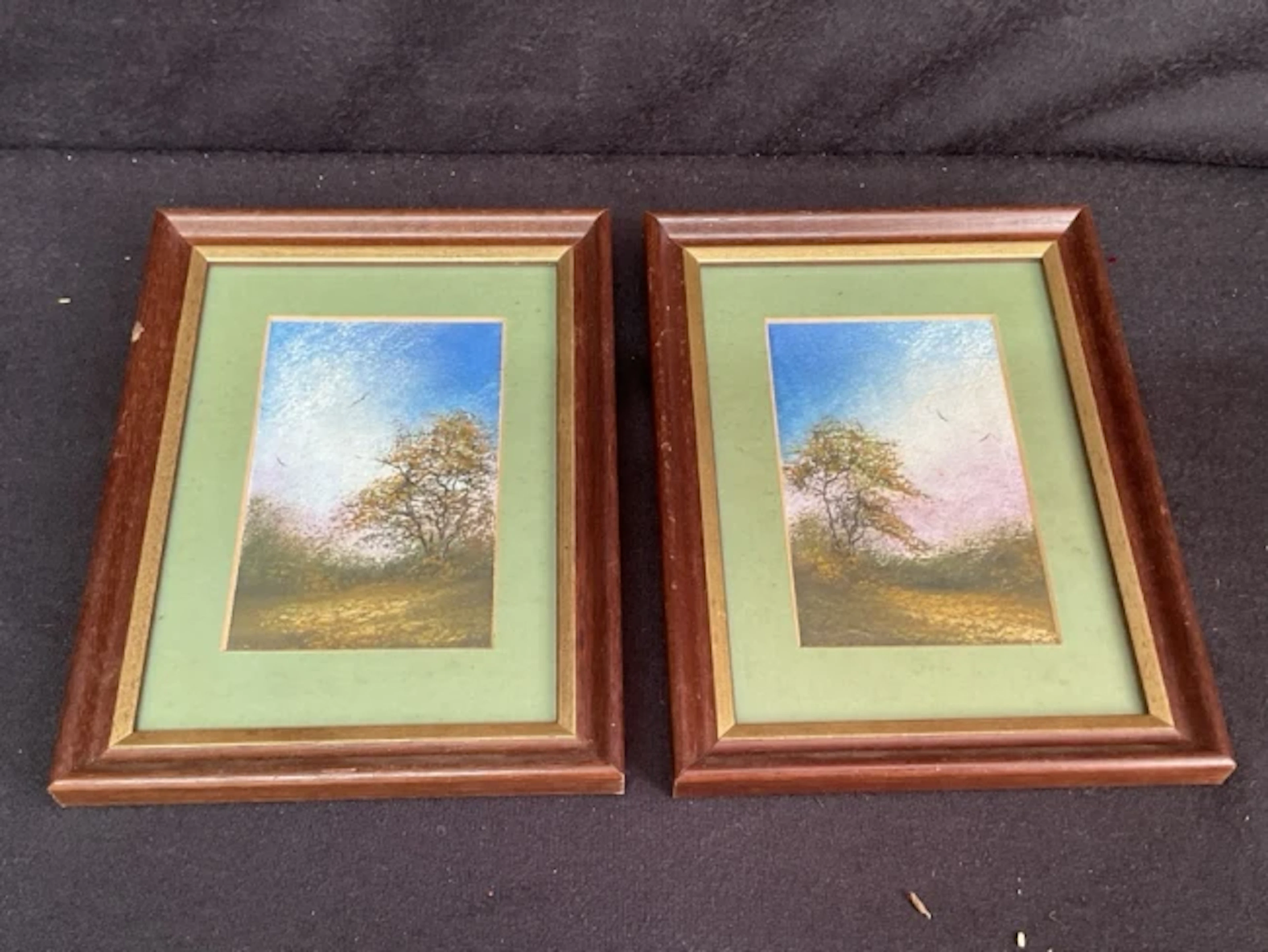 WN Wilson, watercolours, pair of diptych landscapes, signed mounted