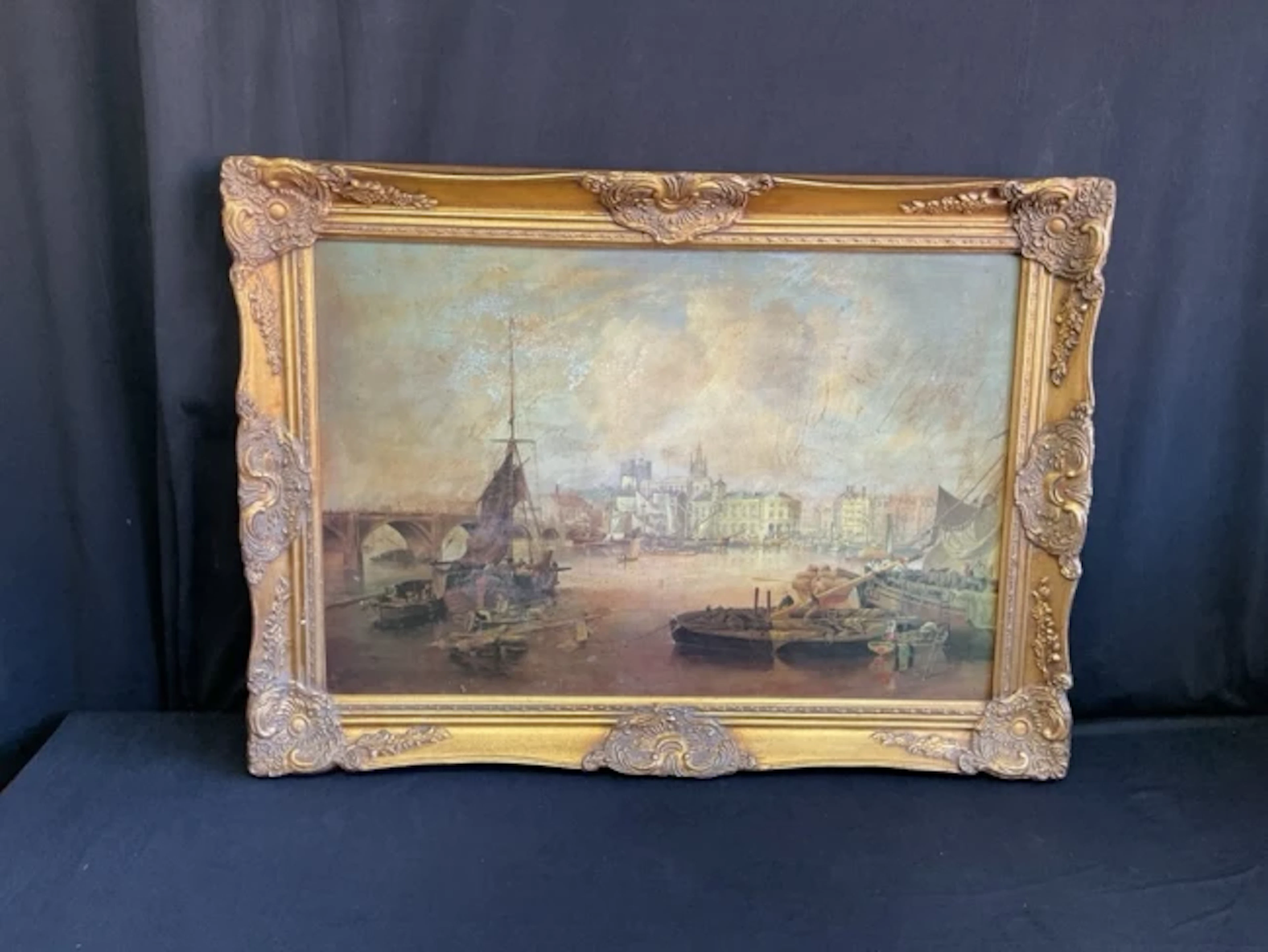 John Wilson Carmichael, oleographed coloured print, view of Newcastle