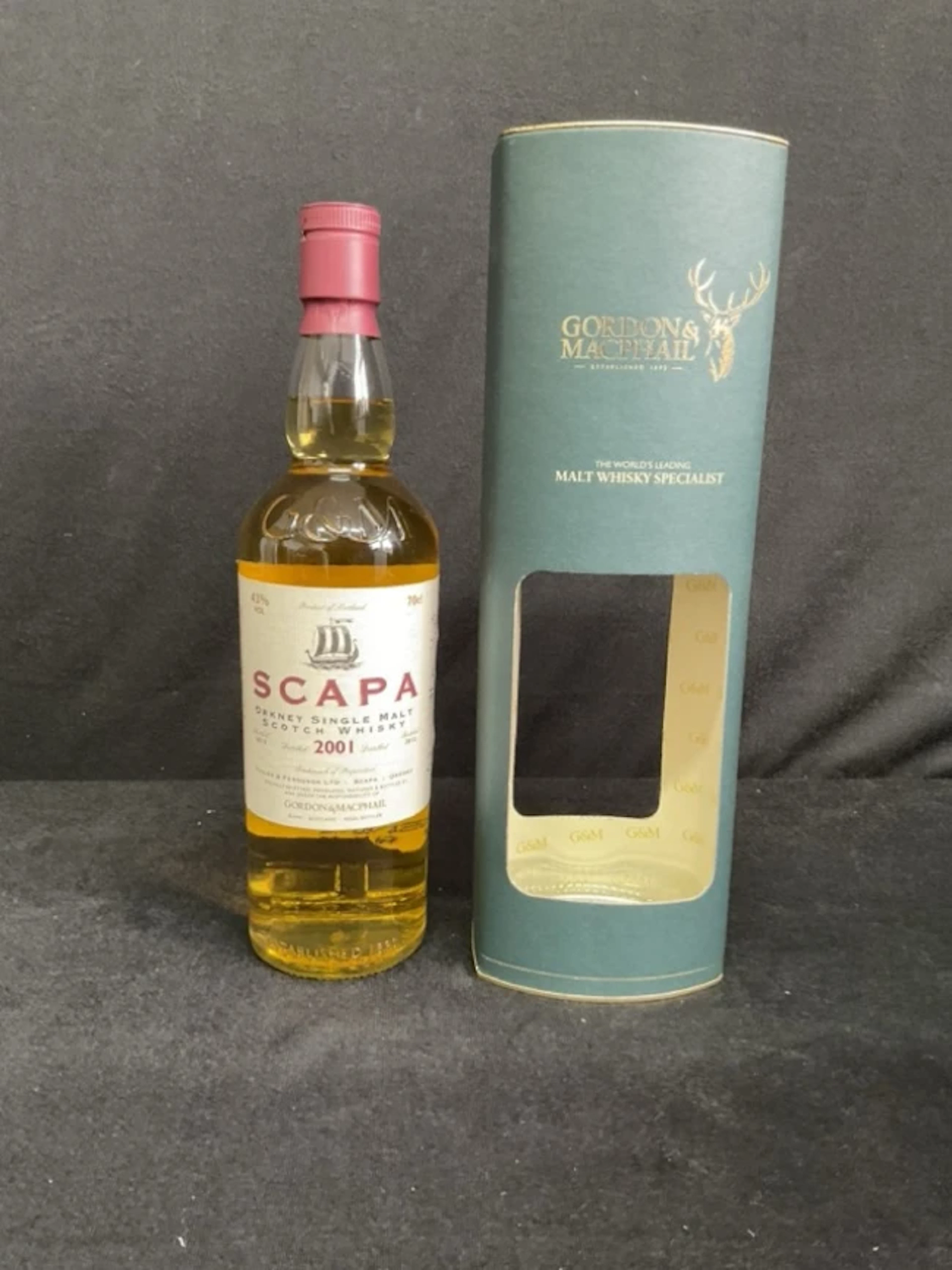 A bottle of Scapa Orkney single malt whisky by Gordon & Macphail