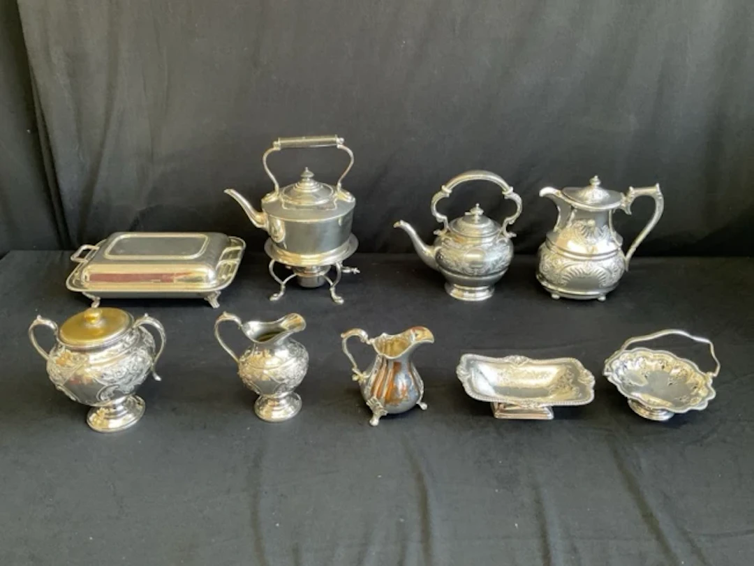 Miscellaneous silver plate - a rectangular beaded tureen & cover