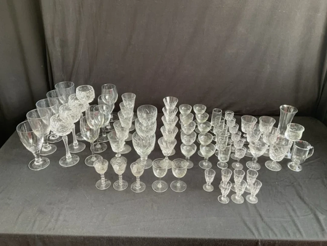 Miscellaneous drinking glasses - sets of wine, liqueur, sherry, cut