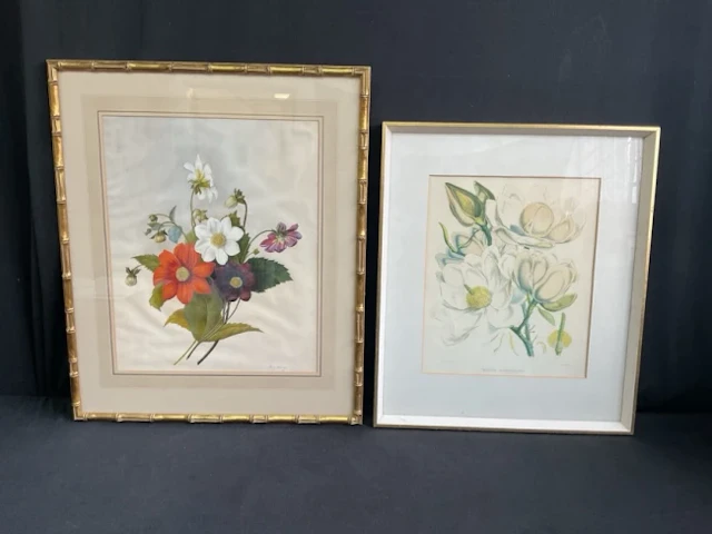 Mary Kearse, a floral print dated 1817, mounted and in gilded faux