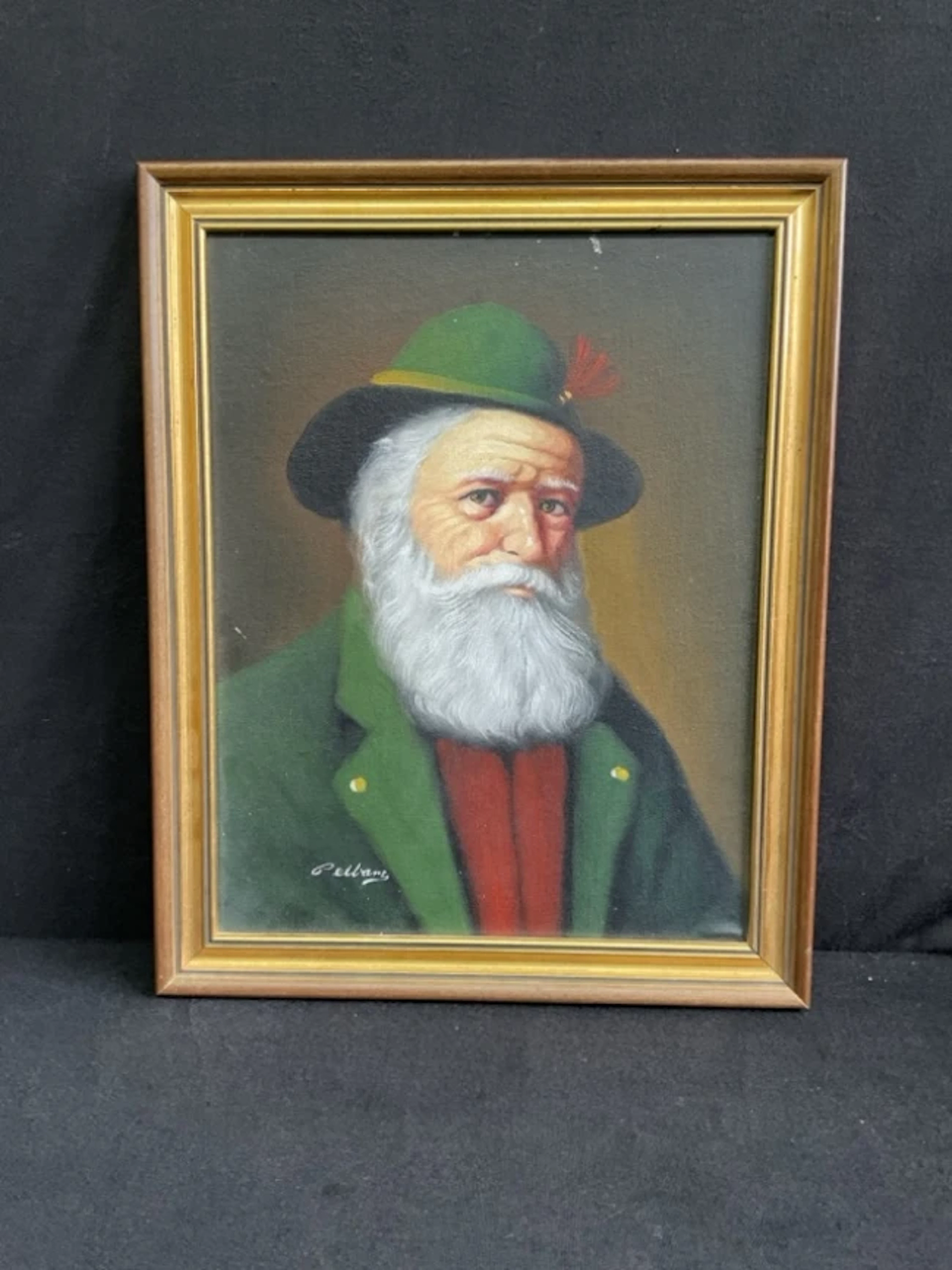 David Pelbam, oil on canvasboard, bust portrait of a bearded man in
