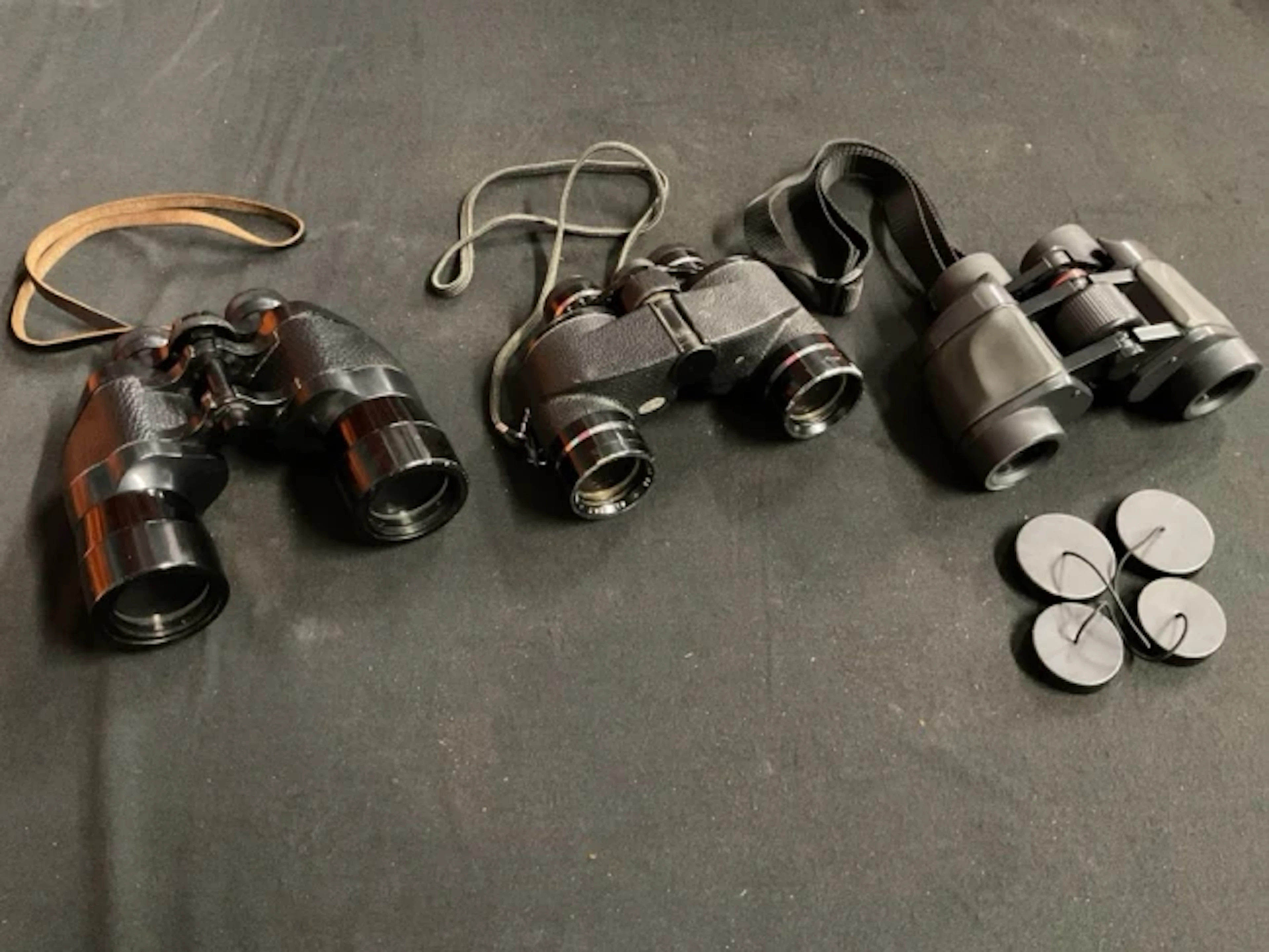 Three pairs of binoculars - Ross of London Solaross 12 x 40; Highland