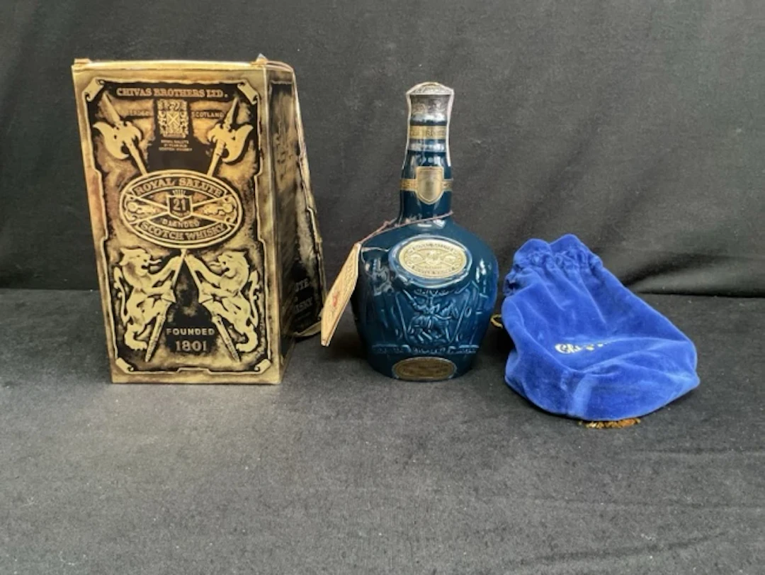 A boxed ceramic decanter of Chivas Royal Salute 21 year old blended