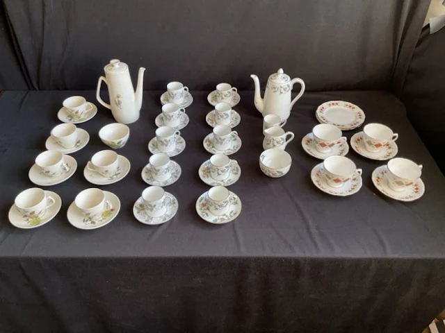 Miscelaneous coffee sets - six-piece Empire Porcelain, Crown Staffordshire