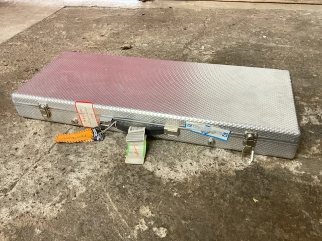 A contemporary German Eisele aluminium rectangular gun flight case