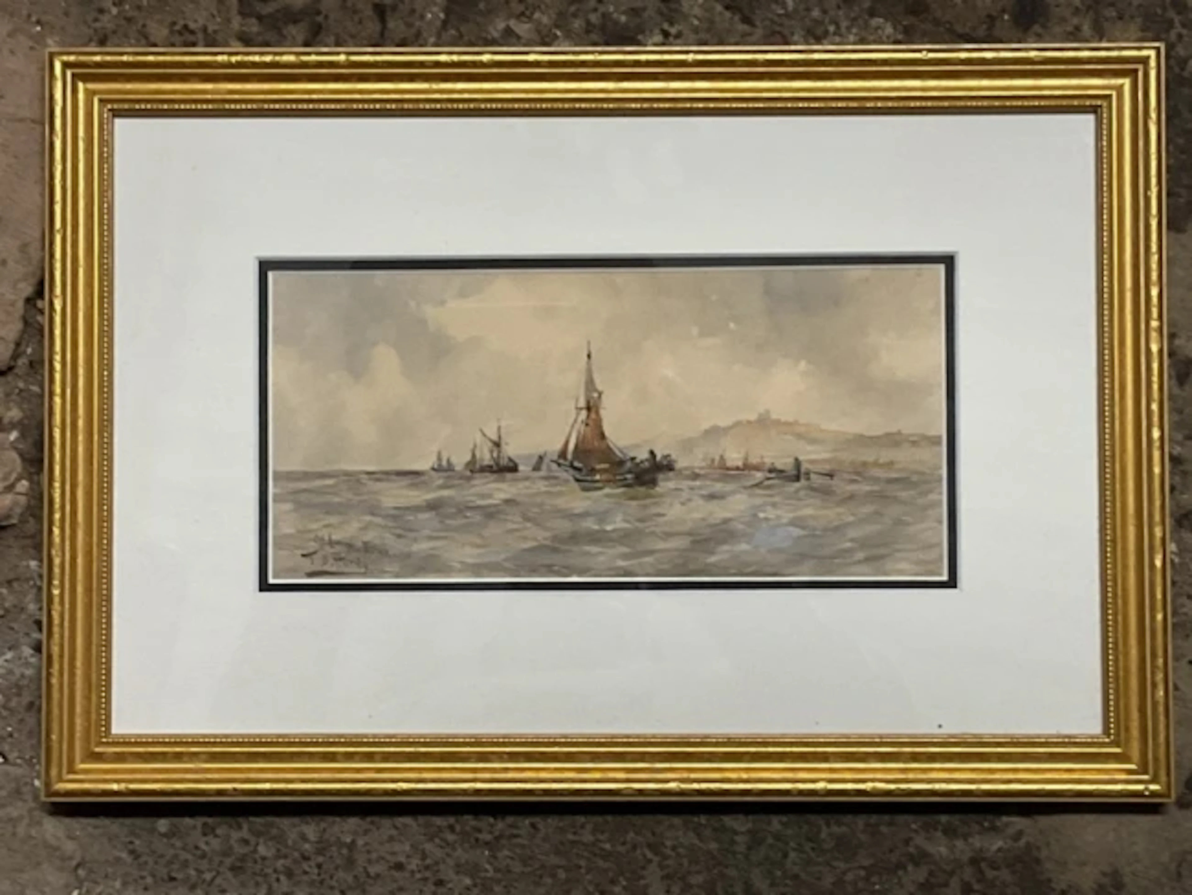 Thomas Bush Hardy, watercolour, seascape with shipping, titled Off