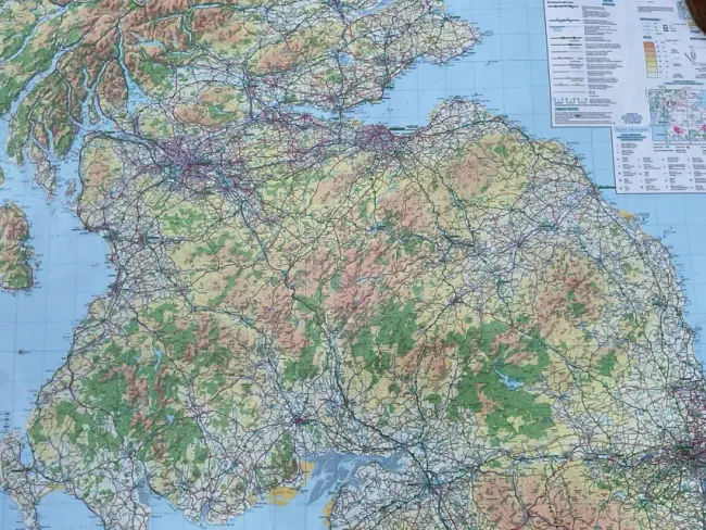 Ovingham Map A large 4ft by 3ft Ordnance Survey Travelmaster 4 map of Northumberland ...