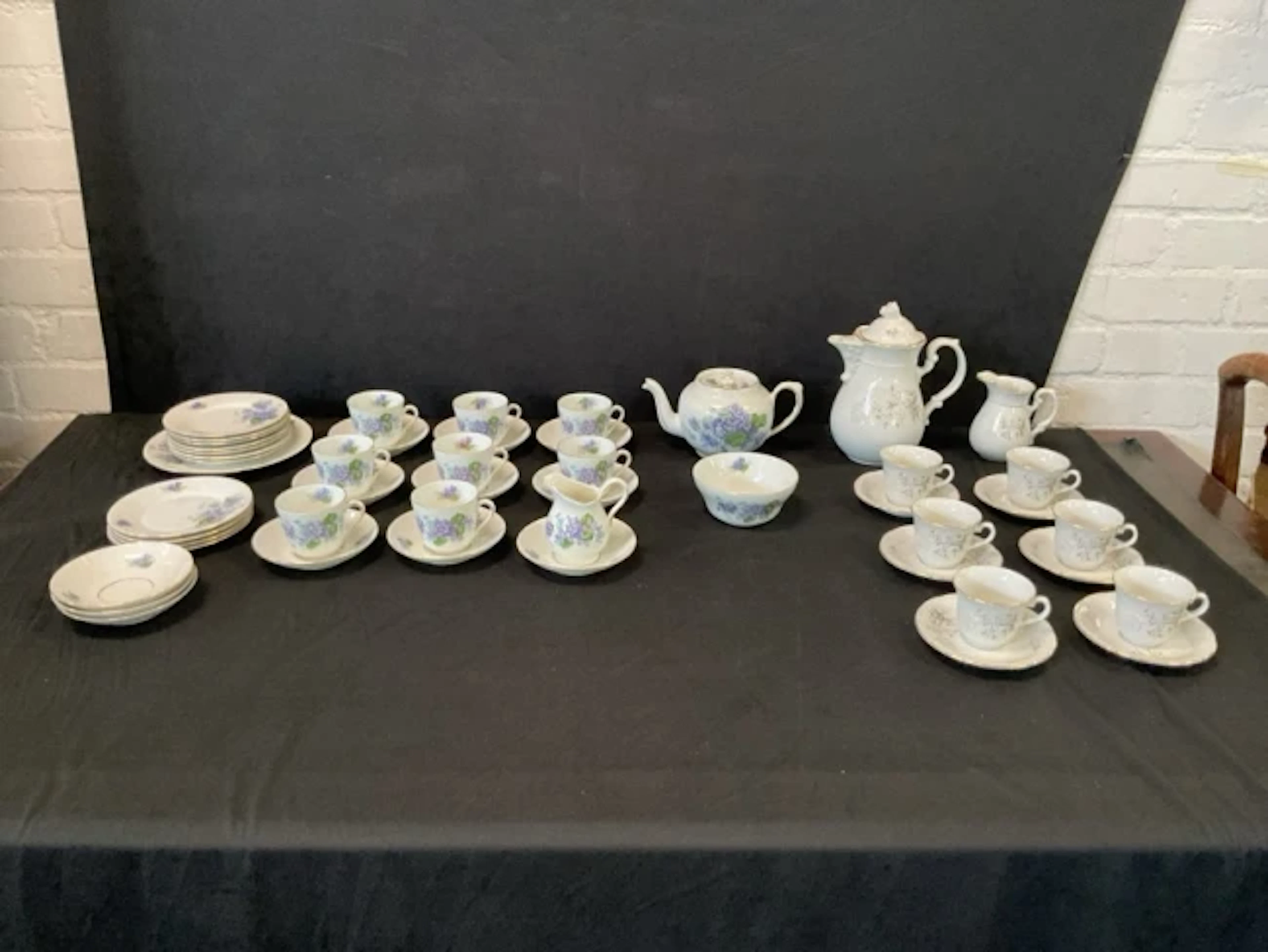 A 20s Victoria China teaset decorated with violets; and a Classic