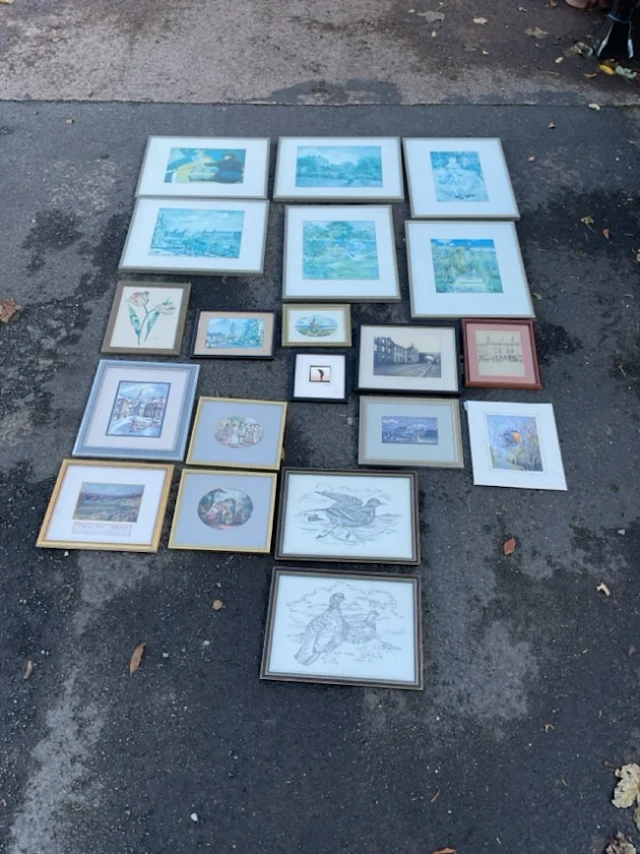 Miscellaneous framed prints including Fred Stott views of Berwick