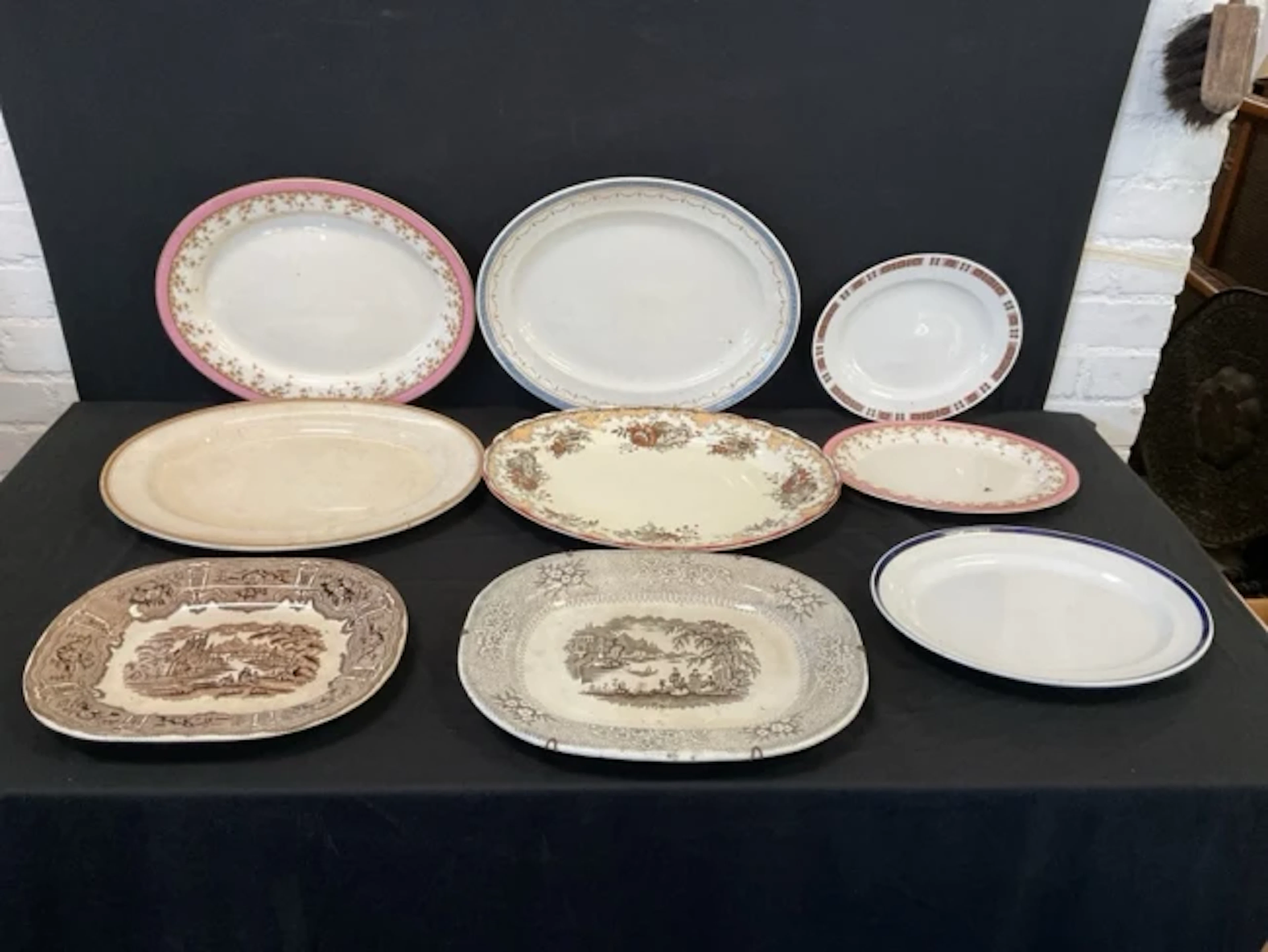 Nine miscellaneous oval ceramic meat dishes - Losol, Royal Worcester