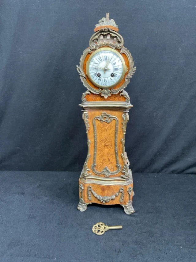 A late C19th French Louis XV style ormolu mounted burr walnut floral
