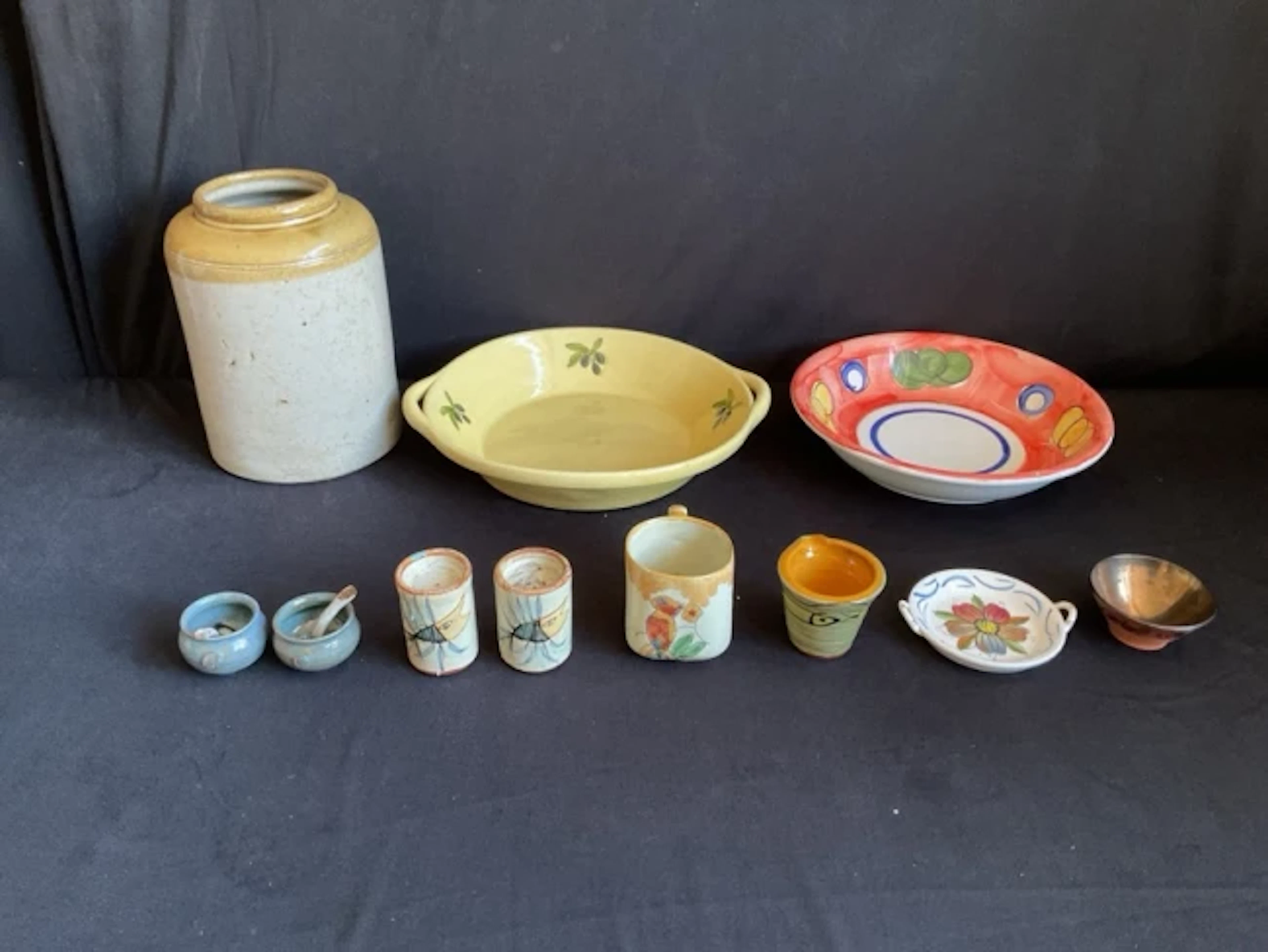 Miscellaneous studio & stoneware ceramics - Orkney mustard pots &