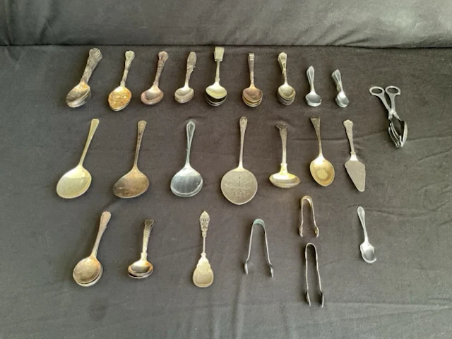 Miscellaneous silver plated and chrome cutlery - sets of spoons and