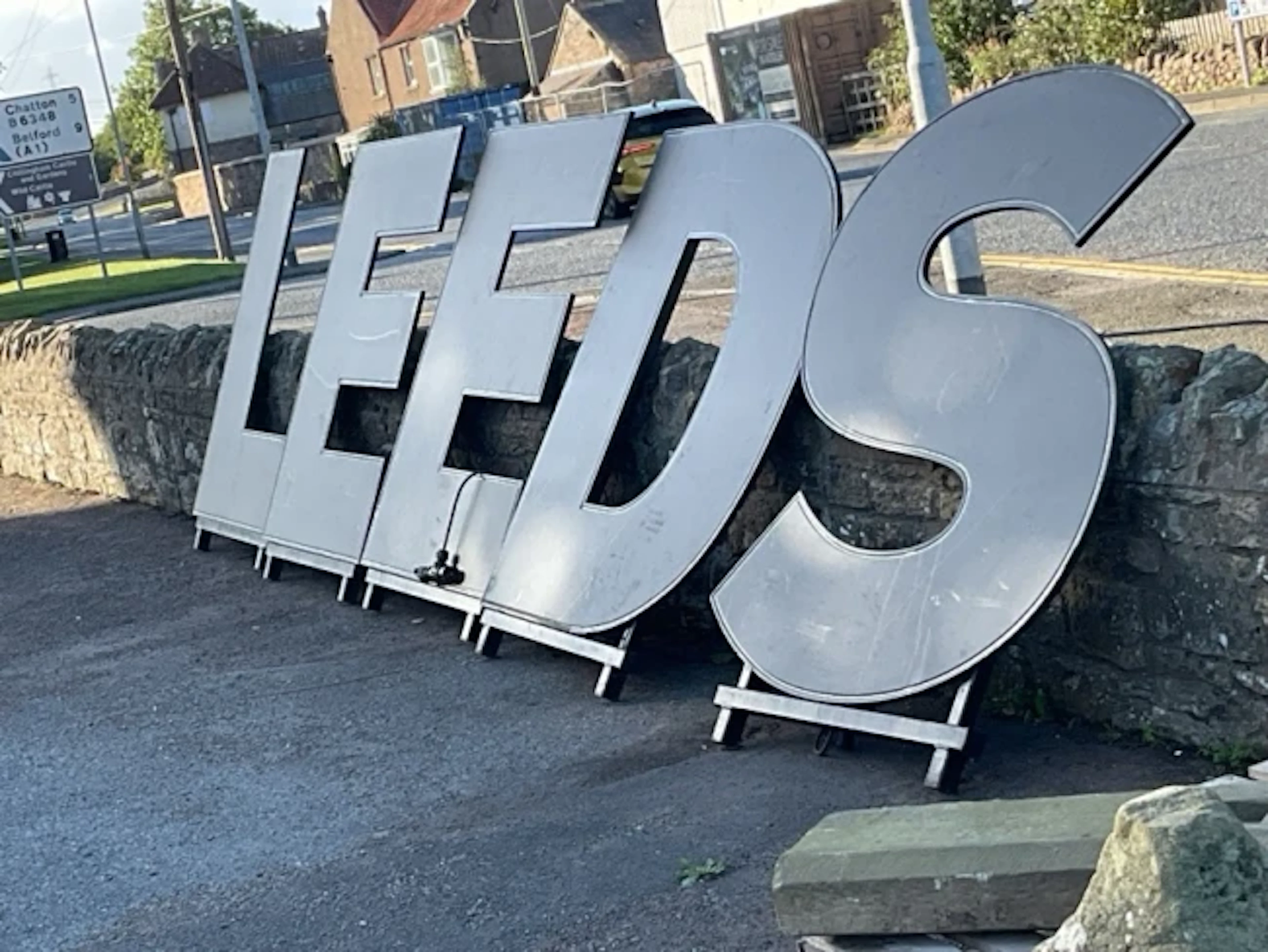 Five giant 5ft display letters set with electric illuminated borders