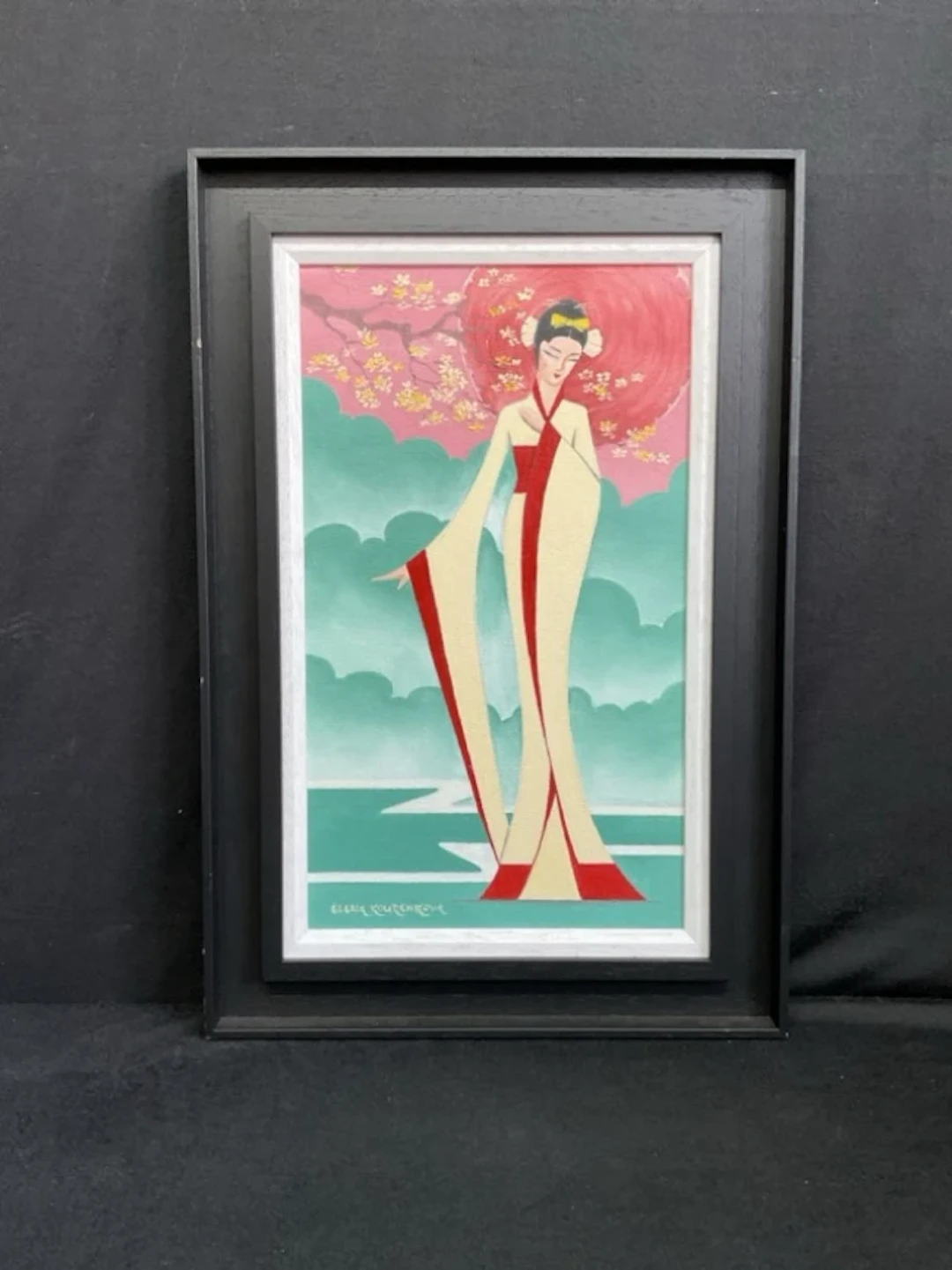Elena Kōurenkōva, oil on canvas, elegant oriental lady titled Elegance