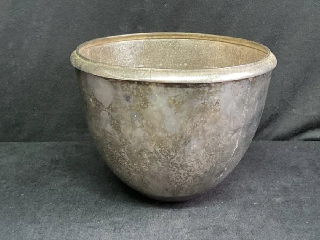 A French silver plated deco style jardiniere by Flamant, of half ovoid