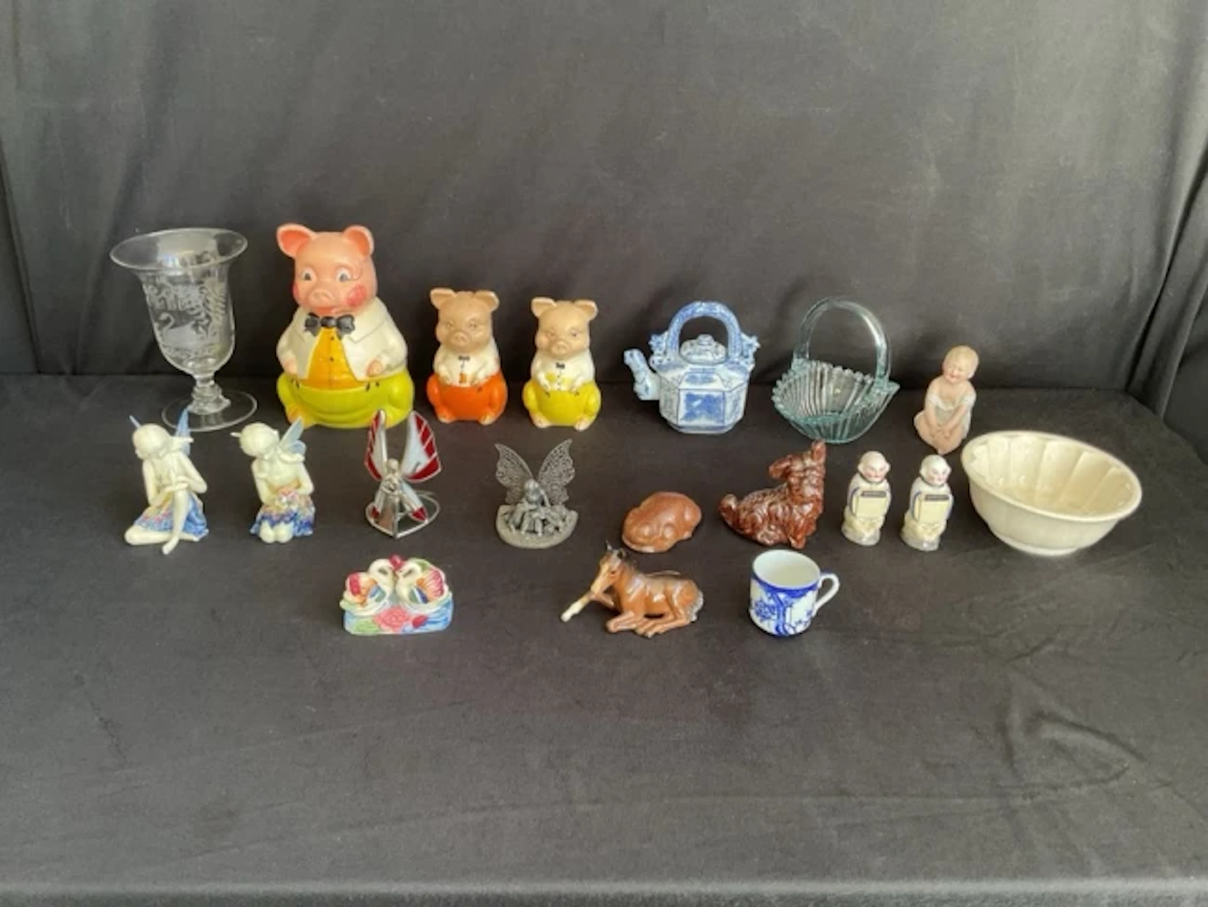 Miscellaneous ceramics and glass including a Victorian glass celery