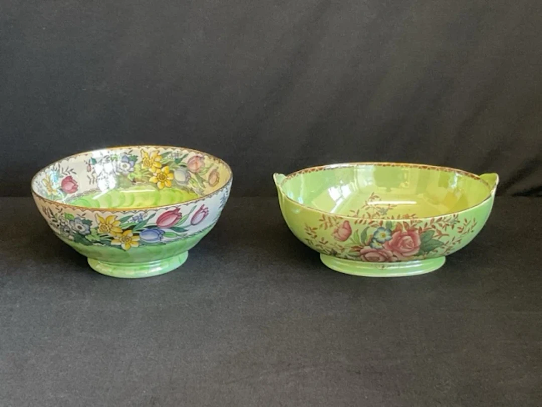 A Maling fruit bowl in the Springtime pattern; and another oval deco