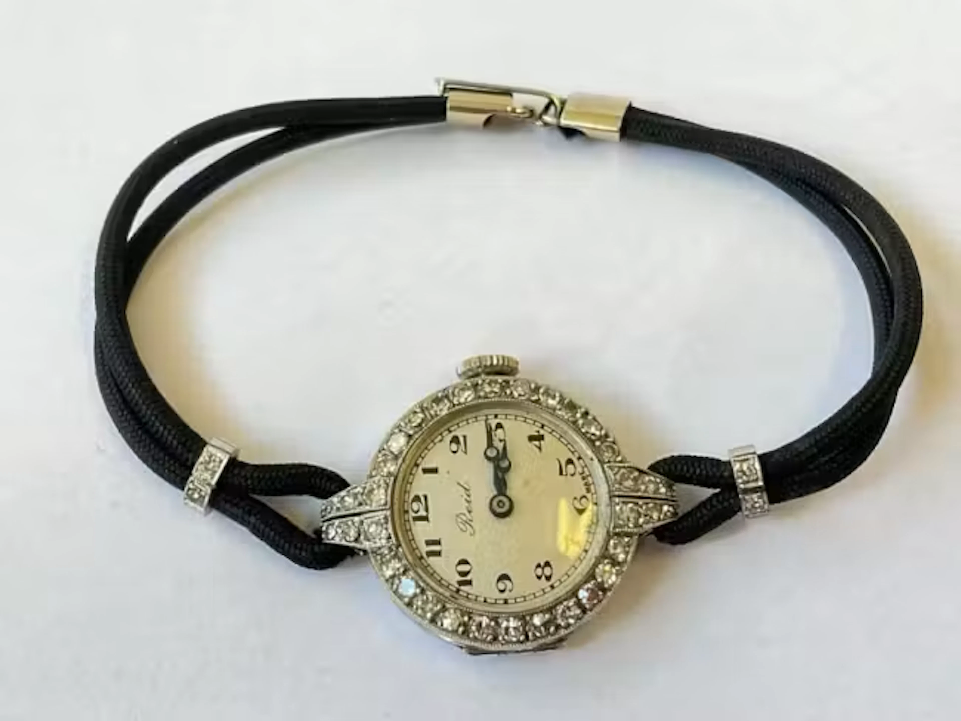 A deco platinum & diamond cocktail watch by Reid & Son, the case and