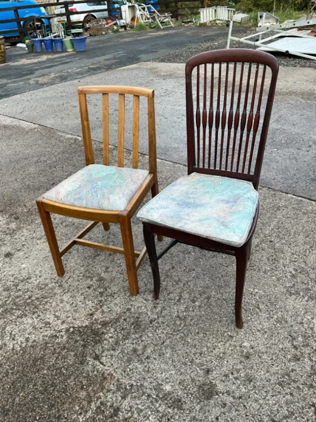 A mahogany spindleback chair with cane seat having later cushion